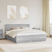 Krevetna konstrukcija S LED lampica Siva Sonoma 200 x 200 cm