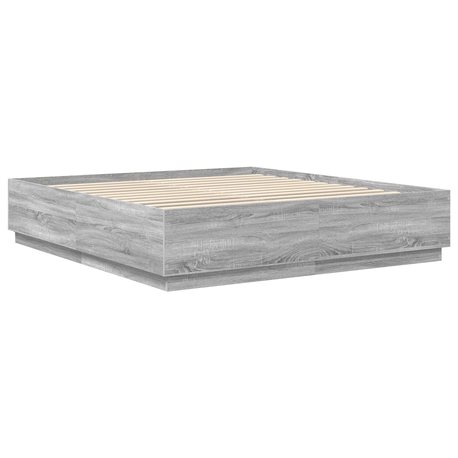 Krevetna konstrukcija S LED lampica Siva Sonoma 200 x 200 cm