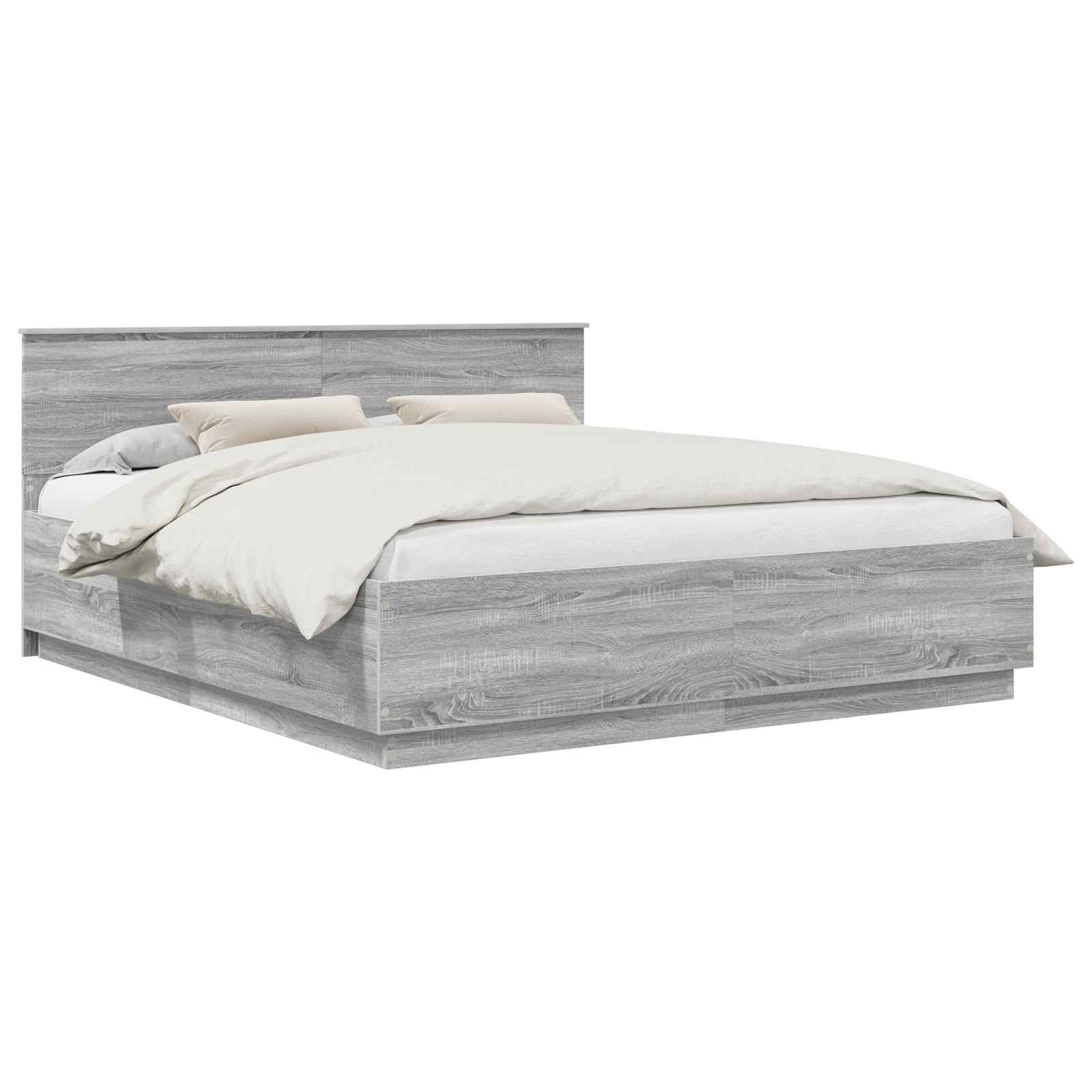 Krevetna konstrukcija S LED lampica Siva Sonoma 200 x 200 cm