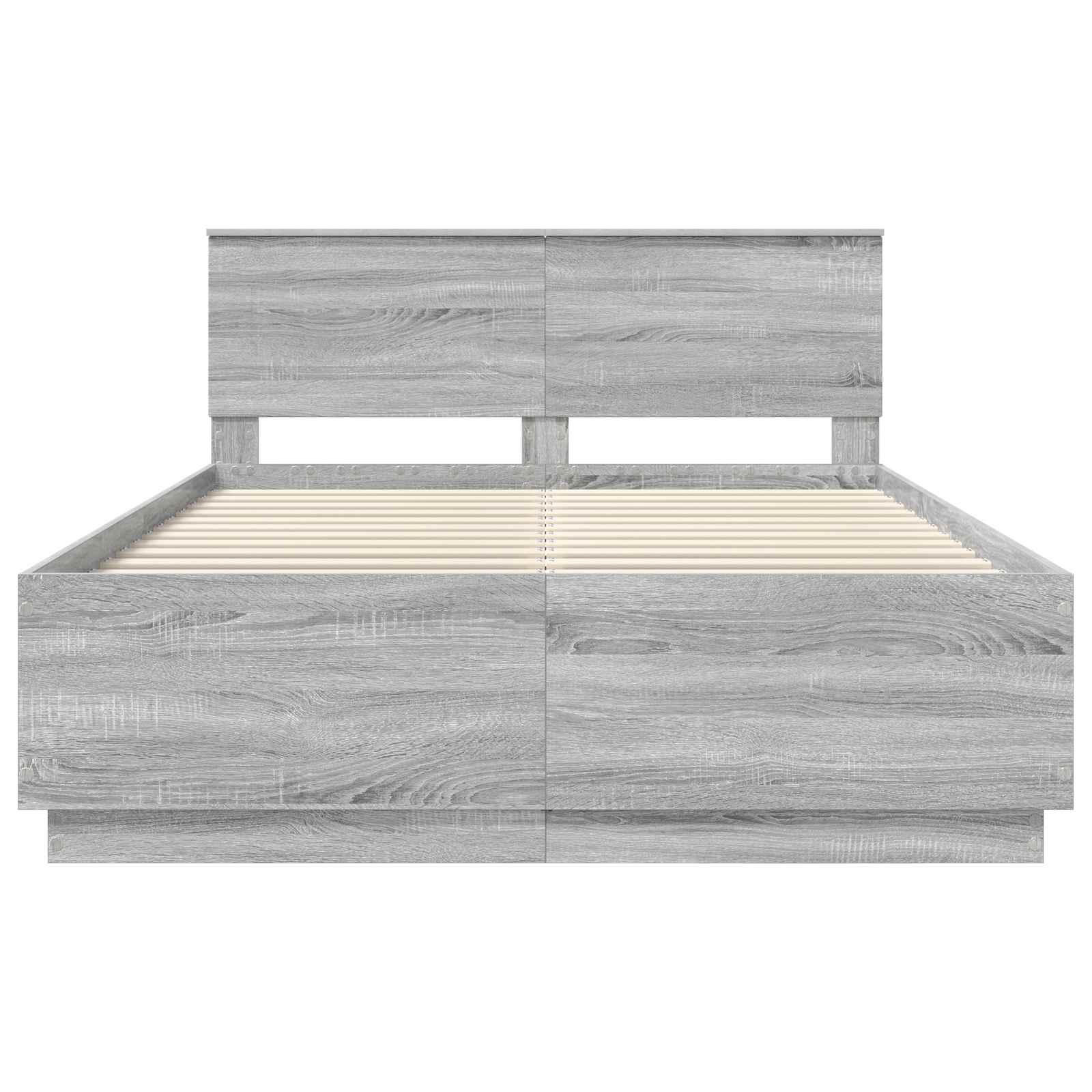 Krevetna konstrukcija S LED lampica Siva Sonoma 160 x 200 cm