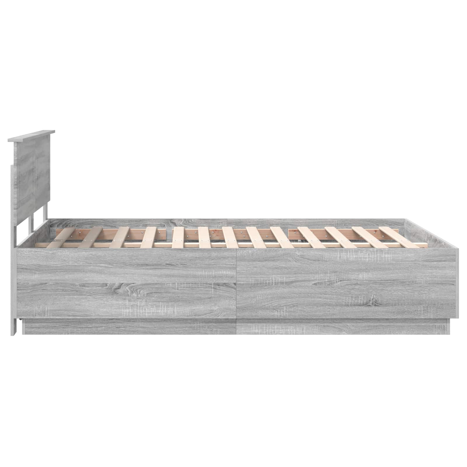 Krevetna konstrukcija s LED trakama Siva Sonoma 150 x 200 cm