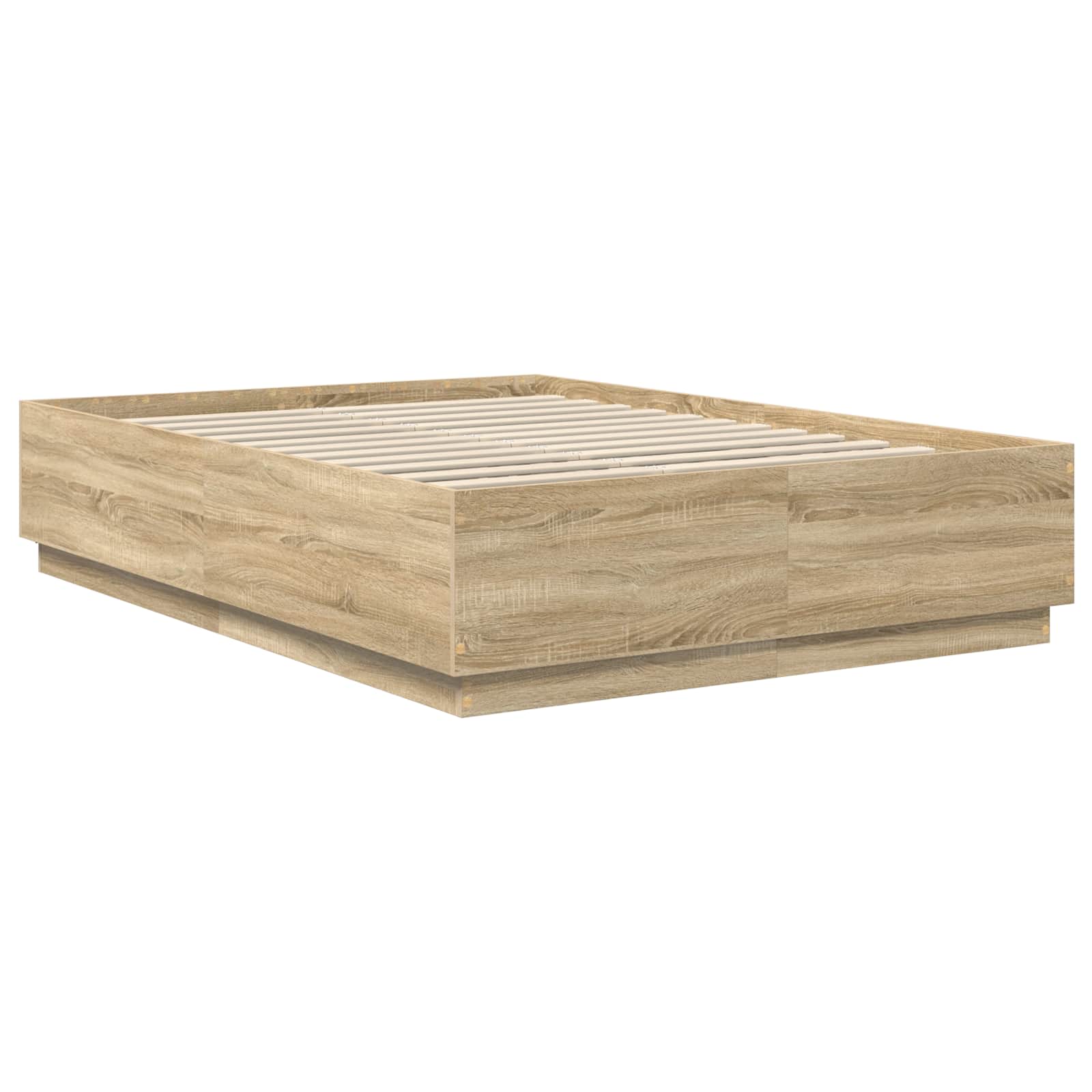 Krevetna konstrukcija S LED lampica Sonoma hrast 140 x 190 cm