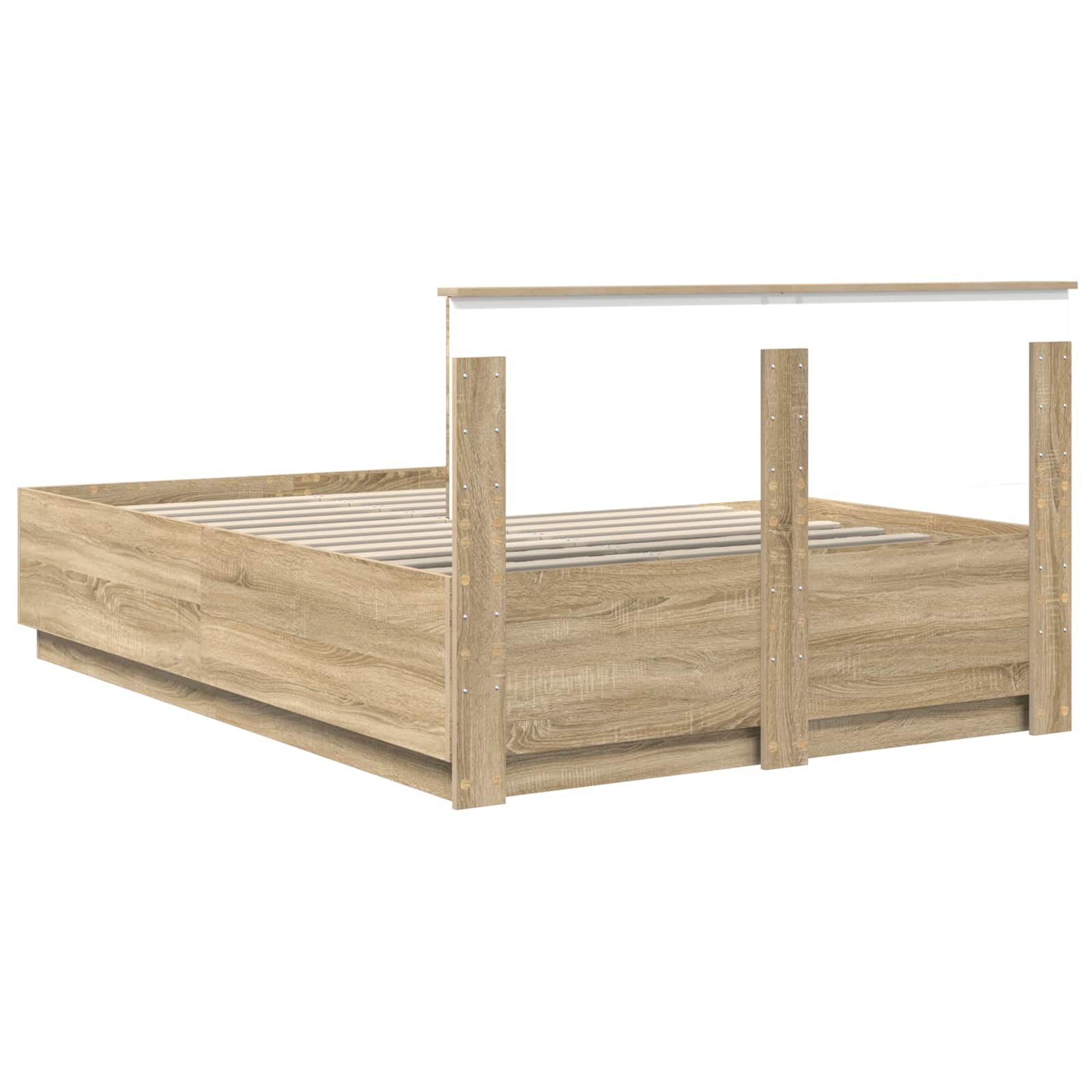 Krevetna konstrukcija S LED lampica Sonoma hrast 140 x 190 cm