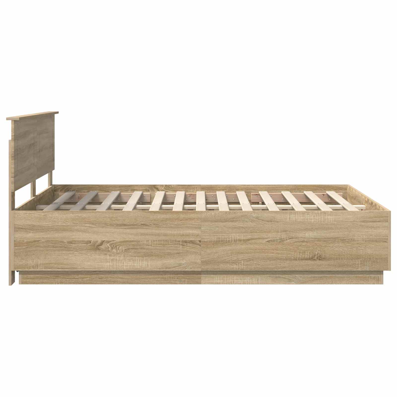 Krevetna konstrukcija S LED lampica Sonoma hrast 140 x 190 cm