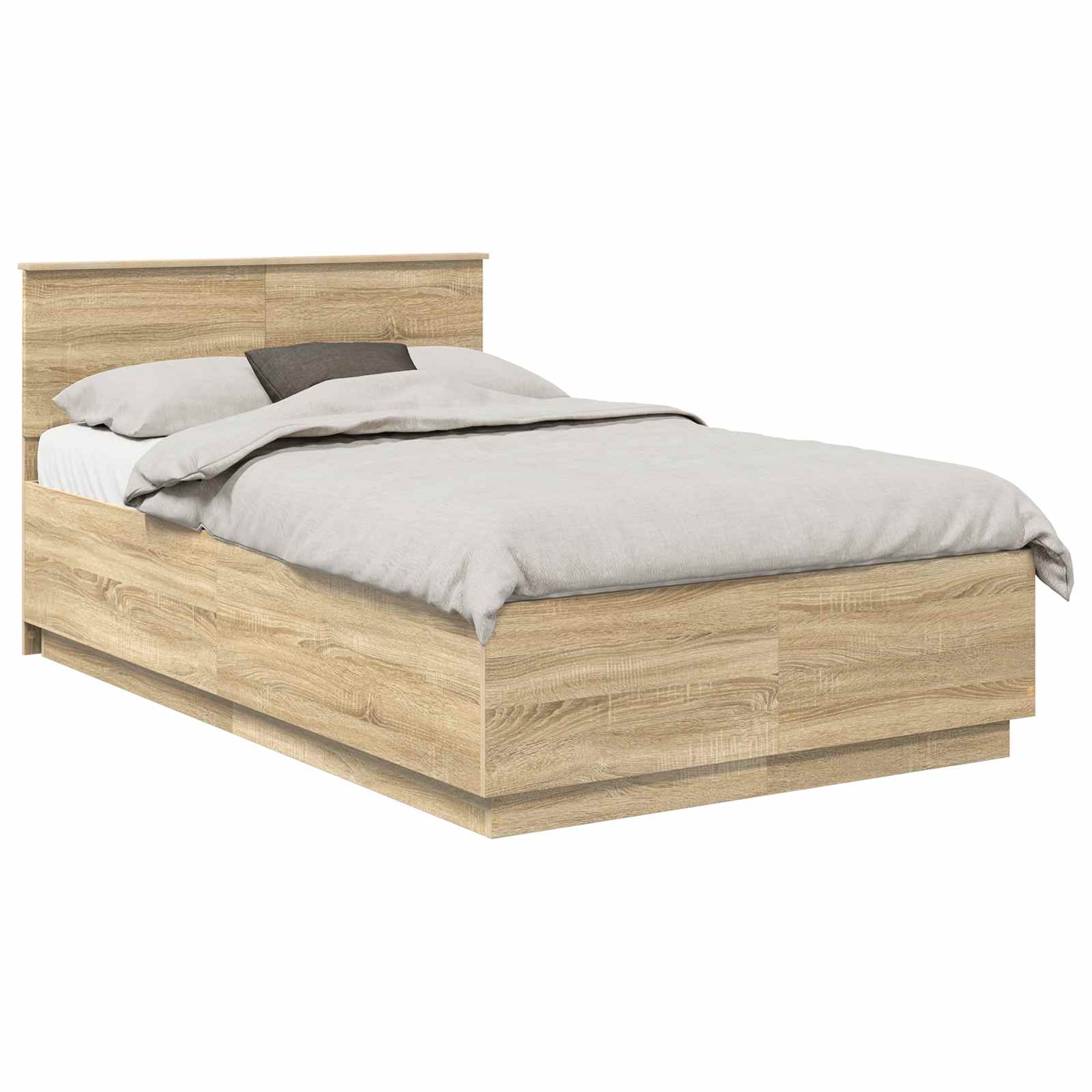 Krevetna konstrukcija S LED lampica Sonoma hrast 135 x 190 cm