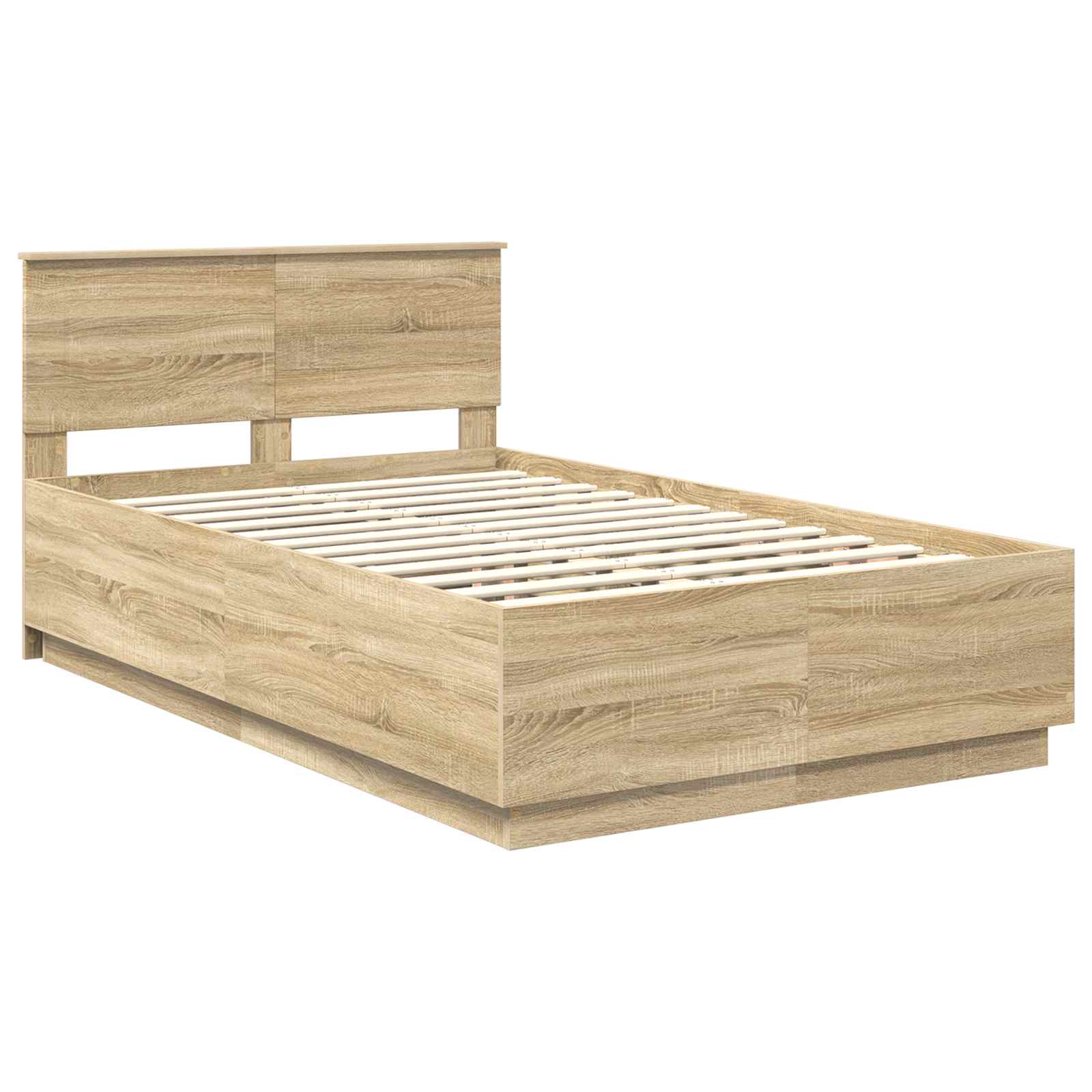 Krevetna konstrukcija S LED lampica Sonoma hrast 120 x 190 cm