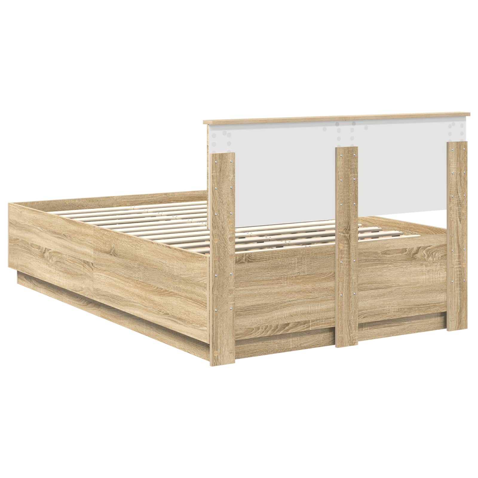 Krevetna konstrukcija S LED lampica Sonoma hrast 120 x 190 cm