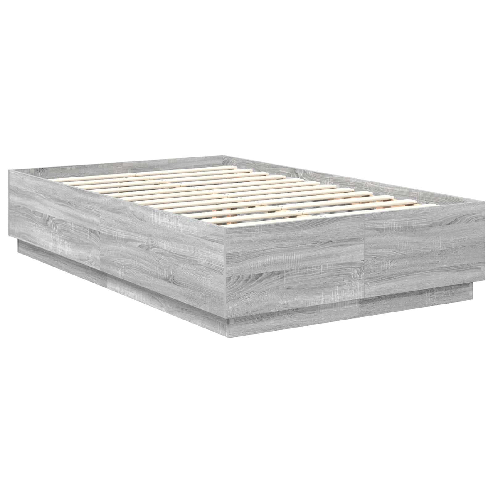 Krevetna konstrukcija S LED lampica Siva Sonoma 120 x 190 cm
