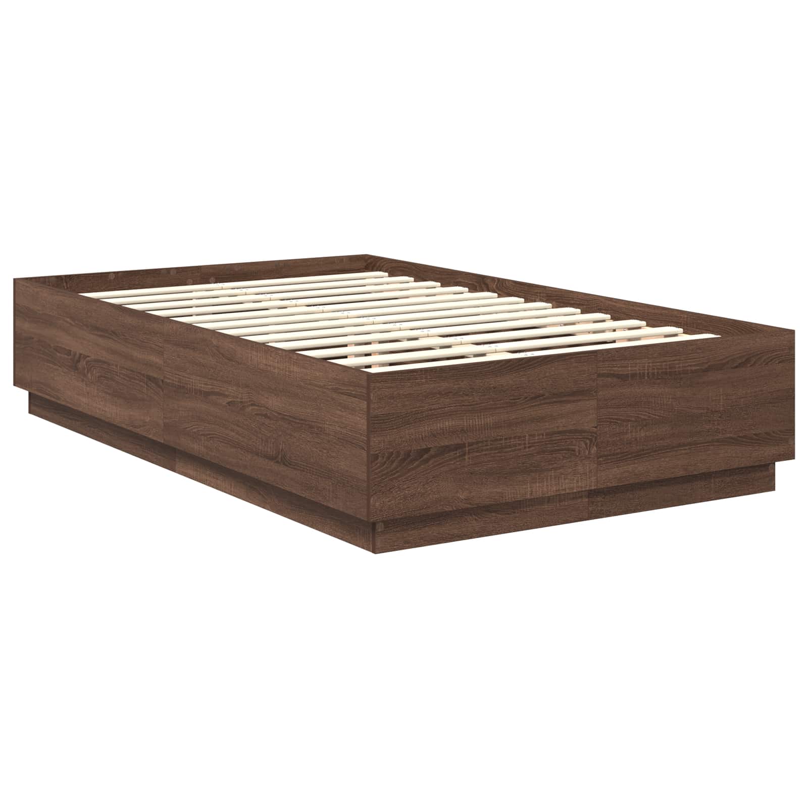 Krevetna konstrukcija S LED lampica Smeđi hrast 120 x 190 cm