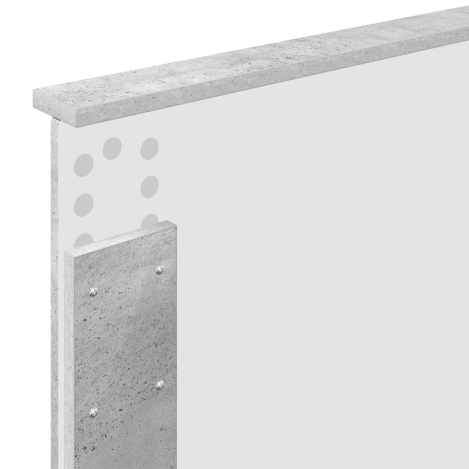 Krevetna konstrukcija s LED trakama Betonski sivi 100 x 200 cm