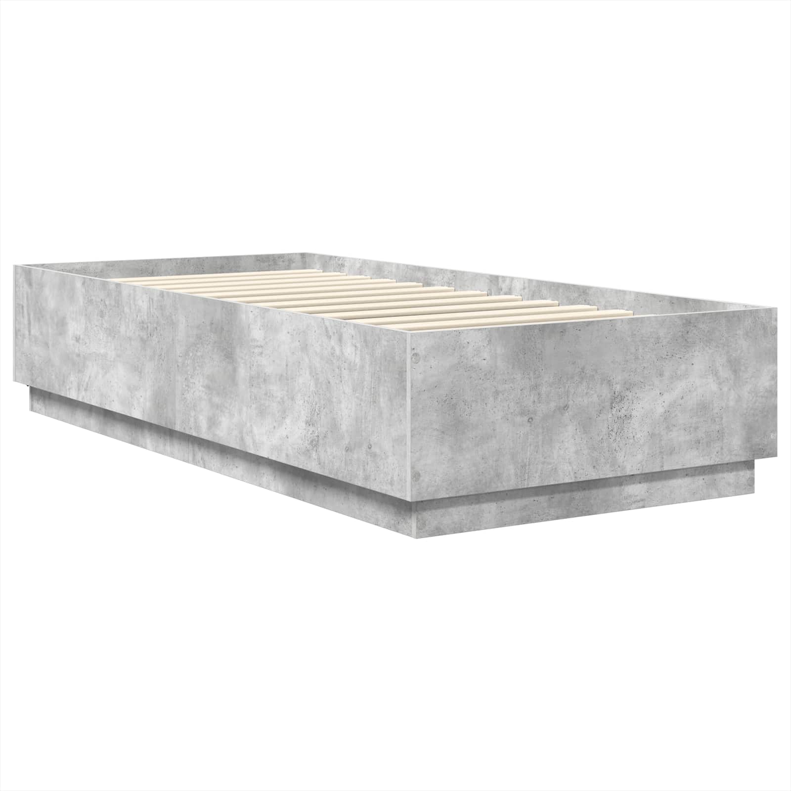Krevetna konstrukcija s LED trakama Betonski sivi 90 x 200 cm