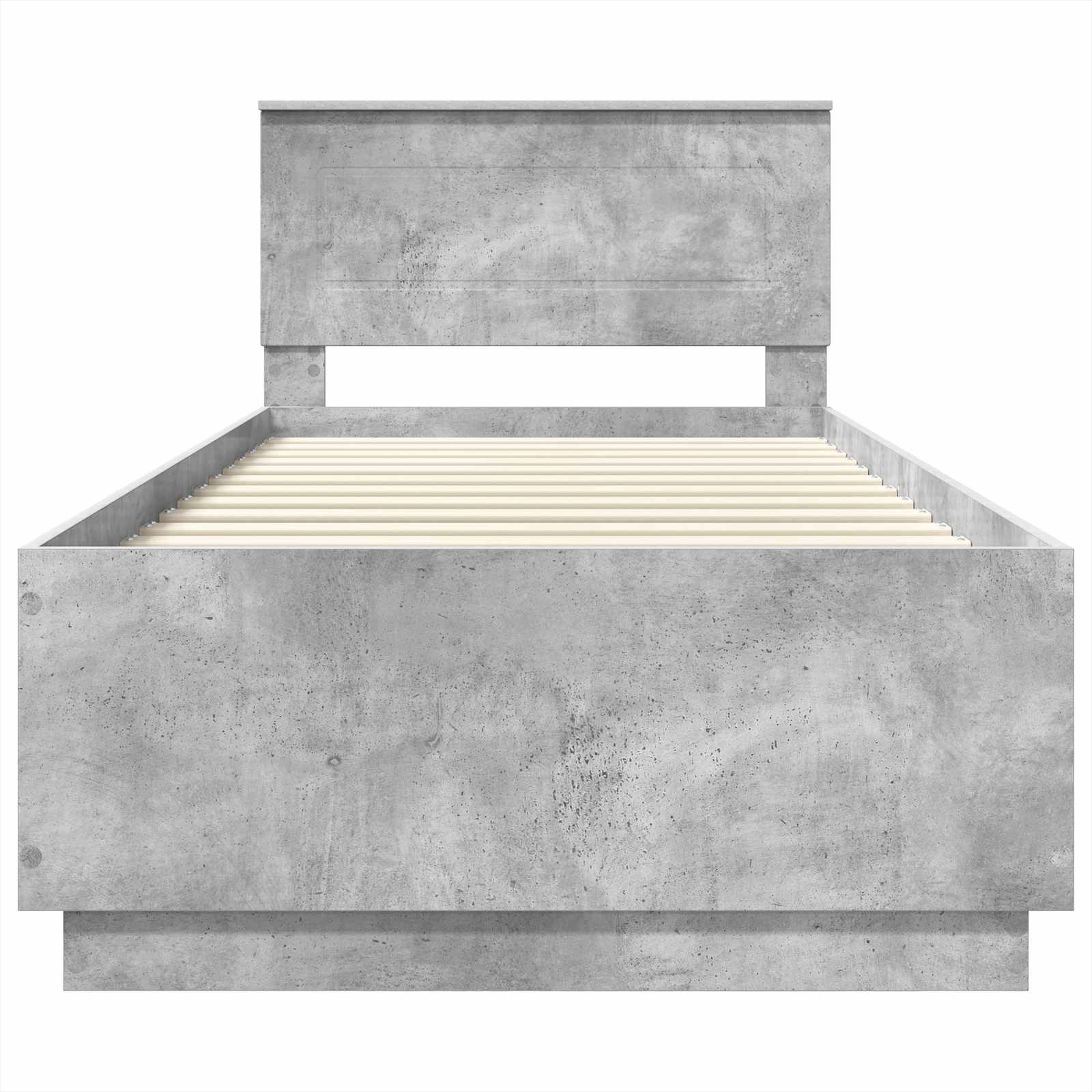 Krevetna konstrukcija s LED trakama Betonski sivi 90 x 200 cm