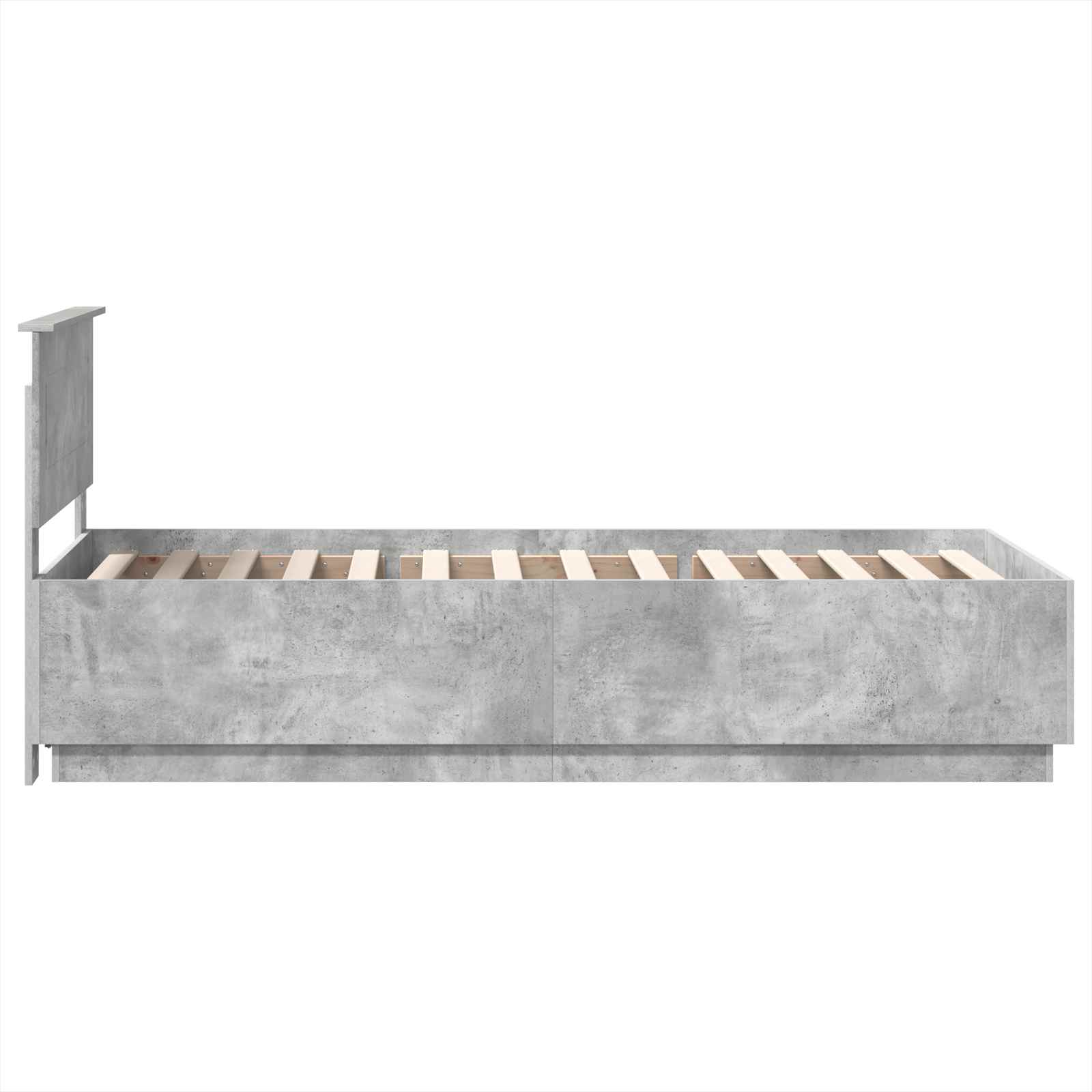 Krevetna konstrukcija s LED trakama Betonski sivi 90 x 200 cm