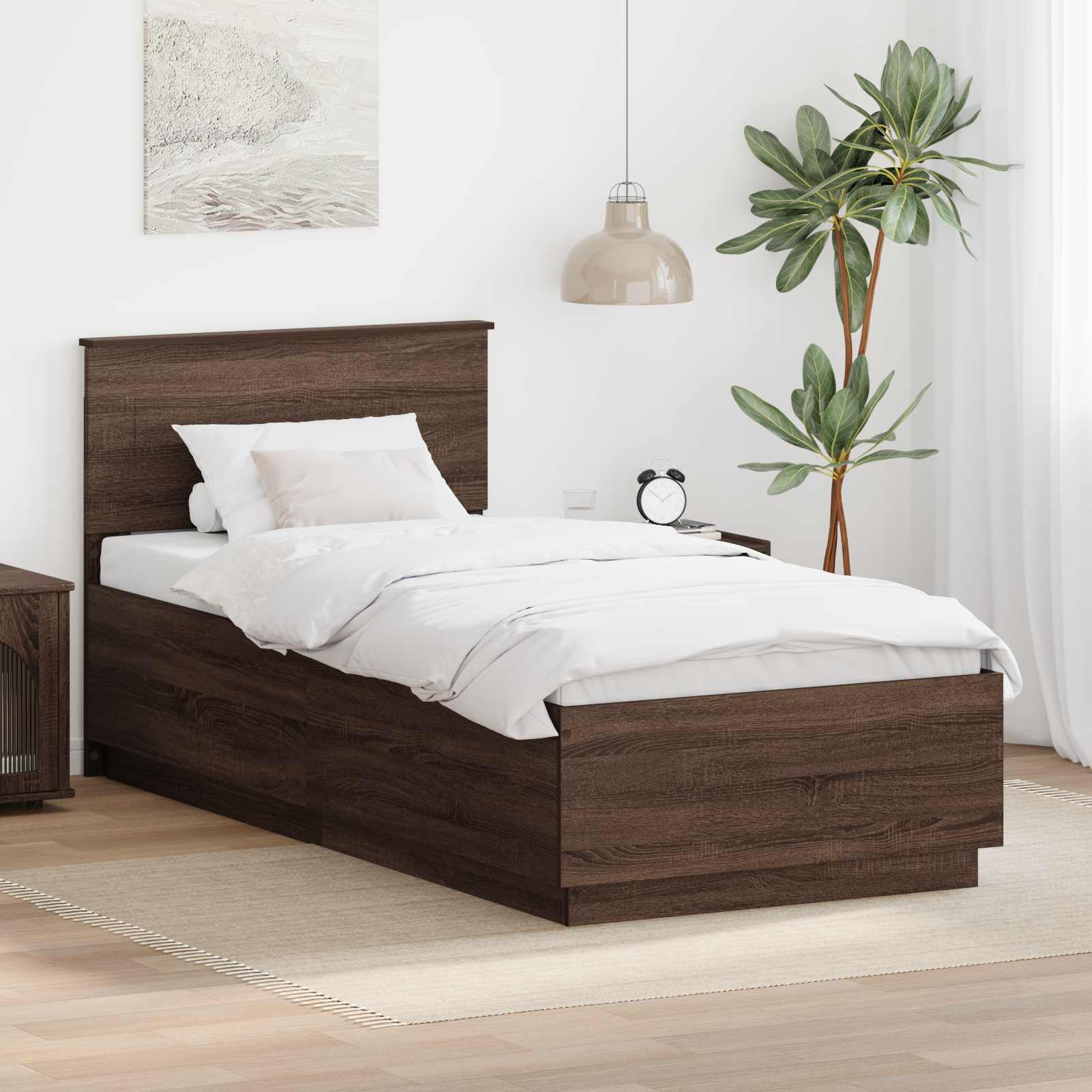 Krevetna konstrukcija Smeđi hrast 70 x 190 cm Konstruirano drvo