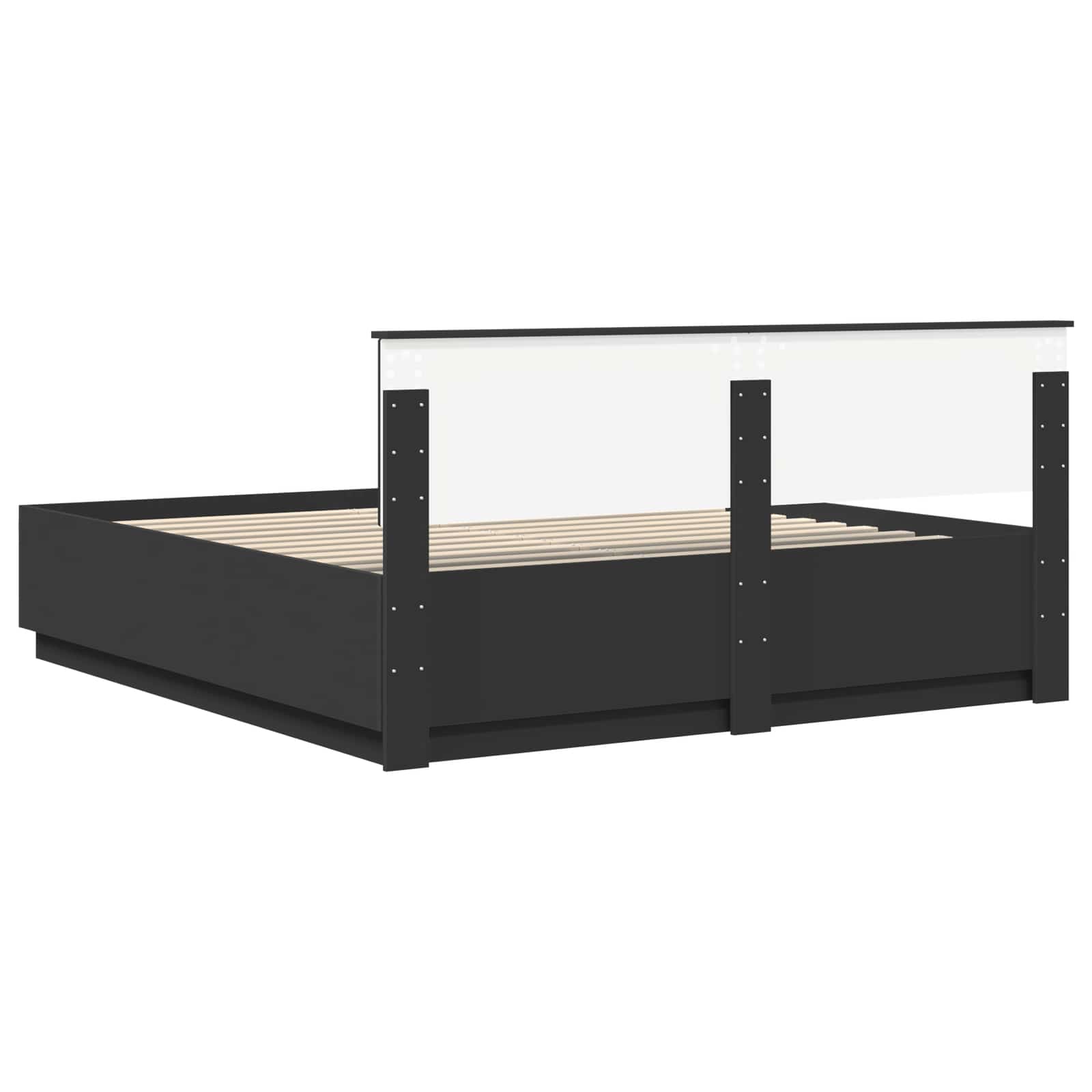 Krevetna konstrukcija Crna 200 x 200 cm Konstruirano drvo