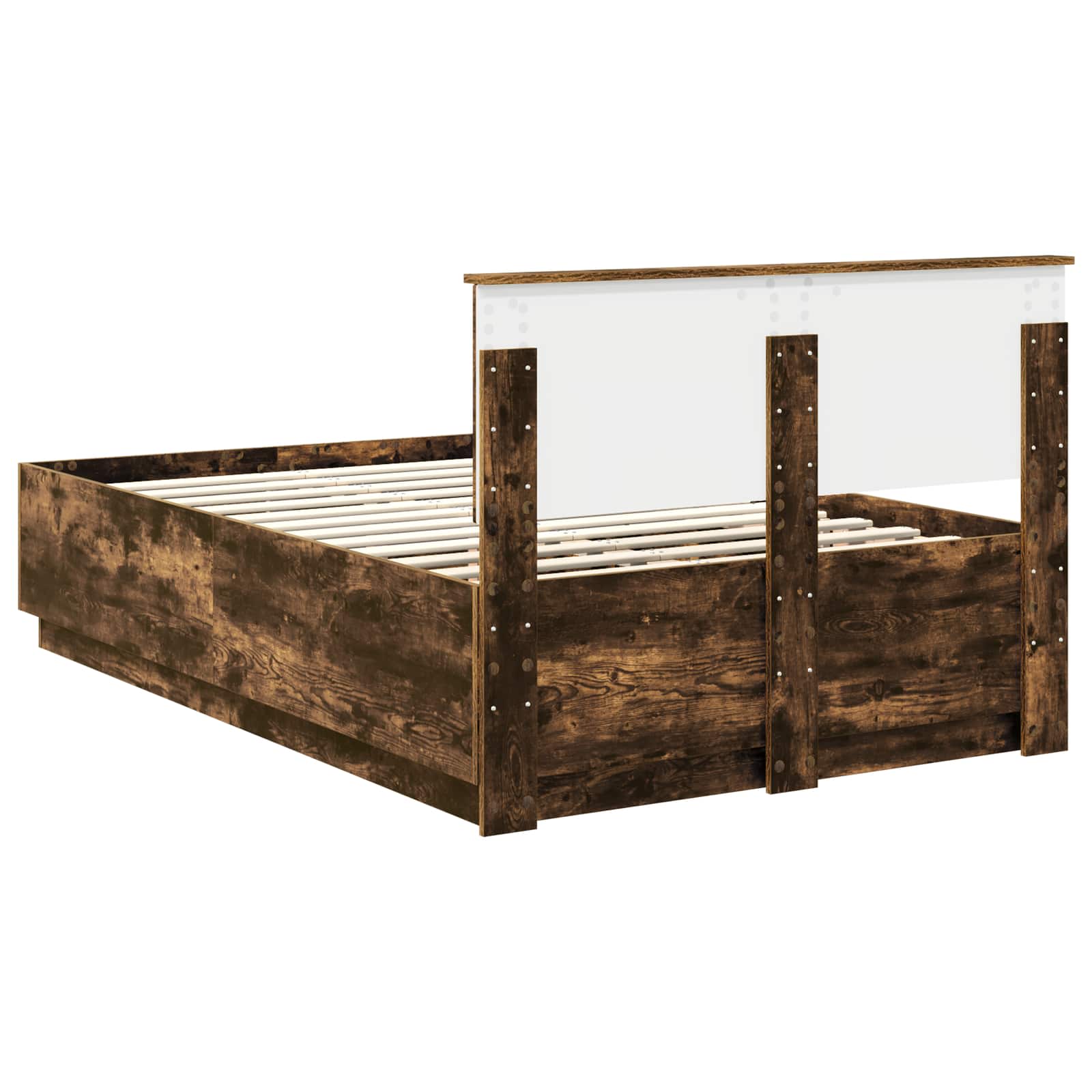 Krevetna konstrukcija s uzglavljem Dimljeni hrast 120 x 190 cm