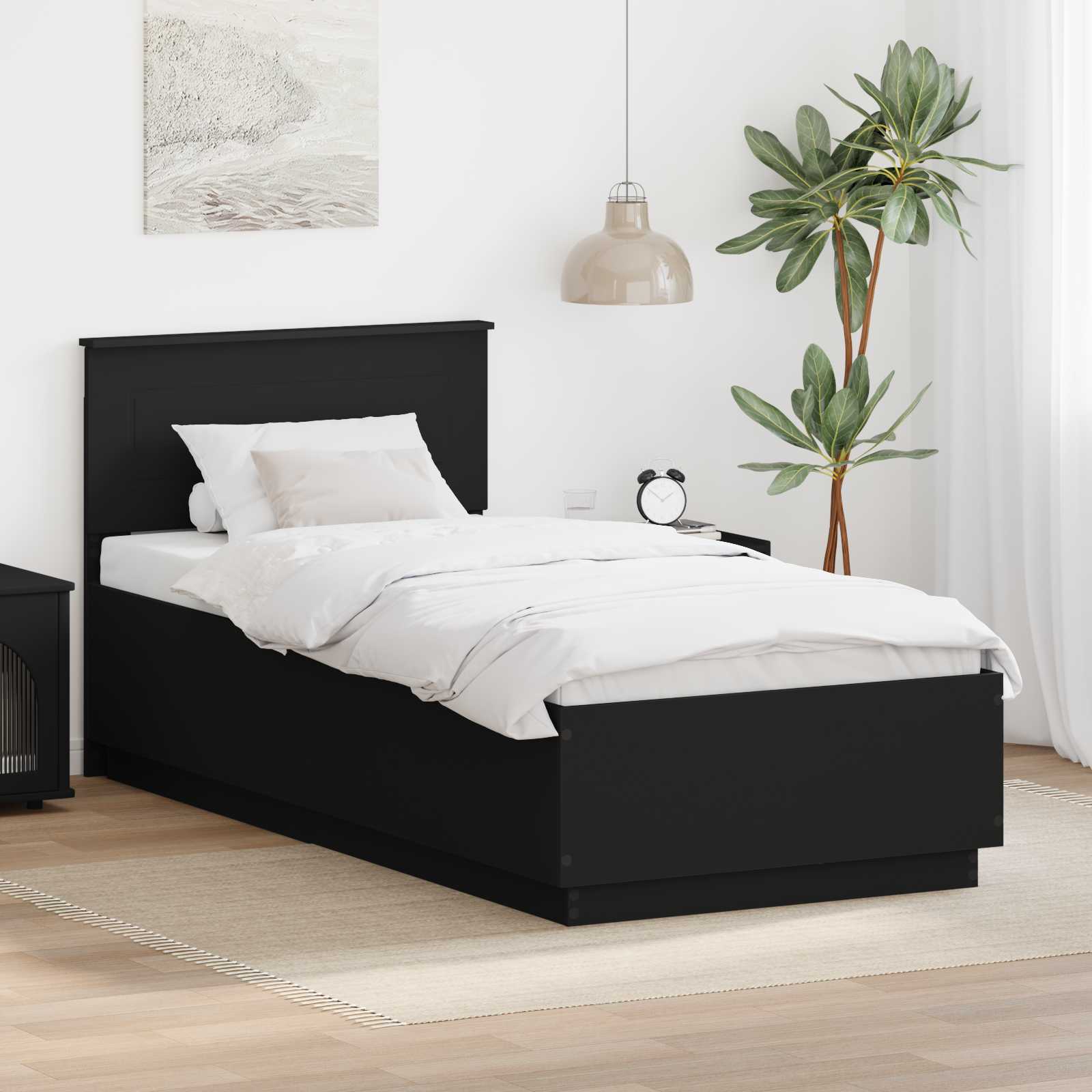 Krevetna konstrukcija Crna 70 x 190 cm Konstruirano drvo