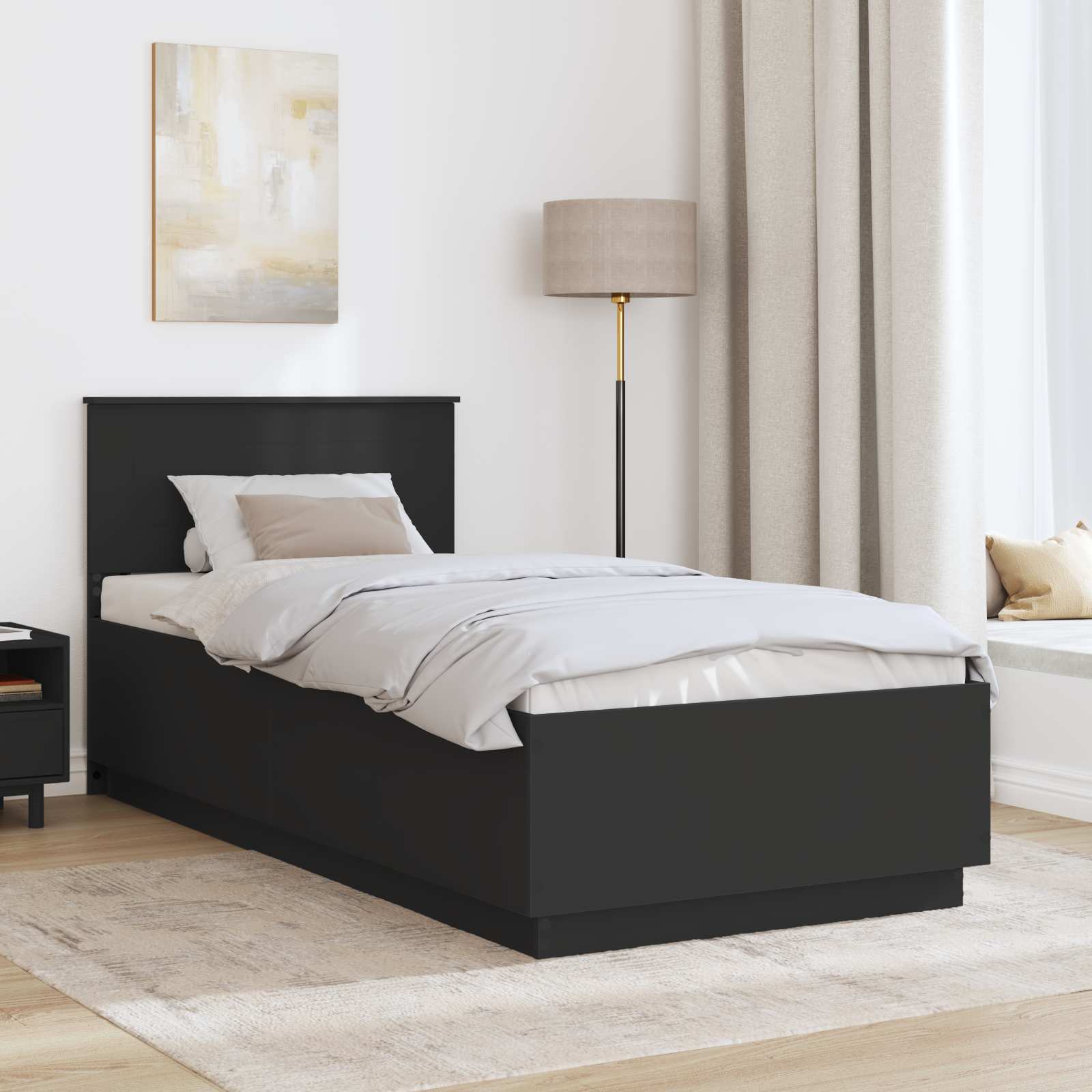 Krevetna konstrukcija Crna 70 x 190 cm Konstruirano drvo