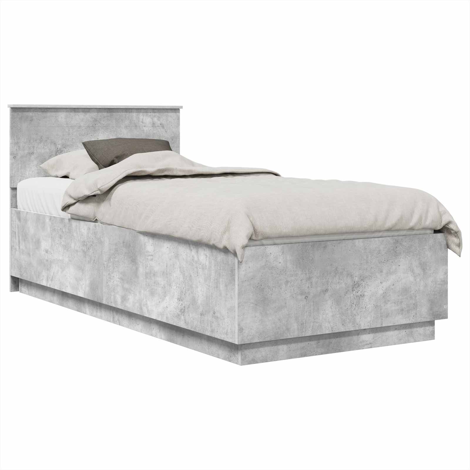 Krevetna konstrukcija s uzglavljem Betonska siva 70 x 190 cm