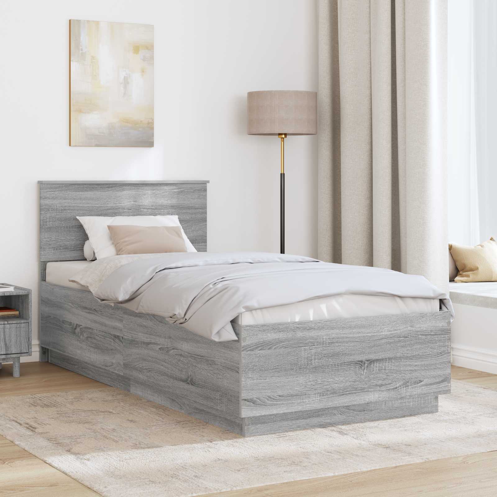 Krevetna konstrukcija Siva sonoma 70 x 190 cm Konstruirano drvo