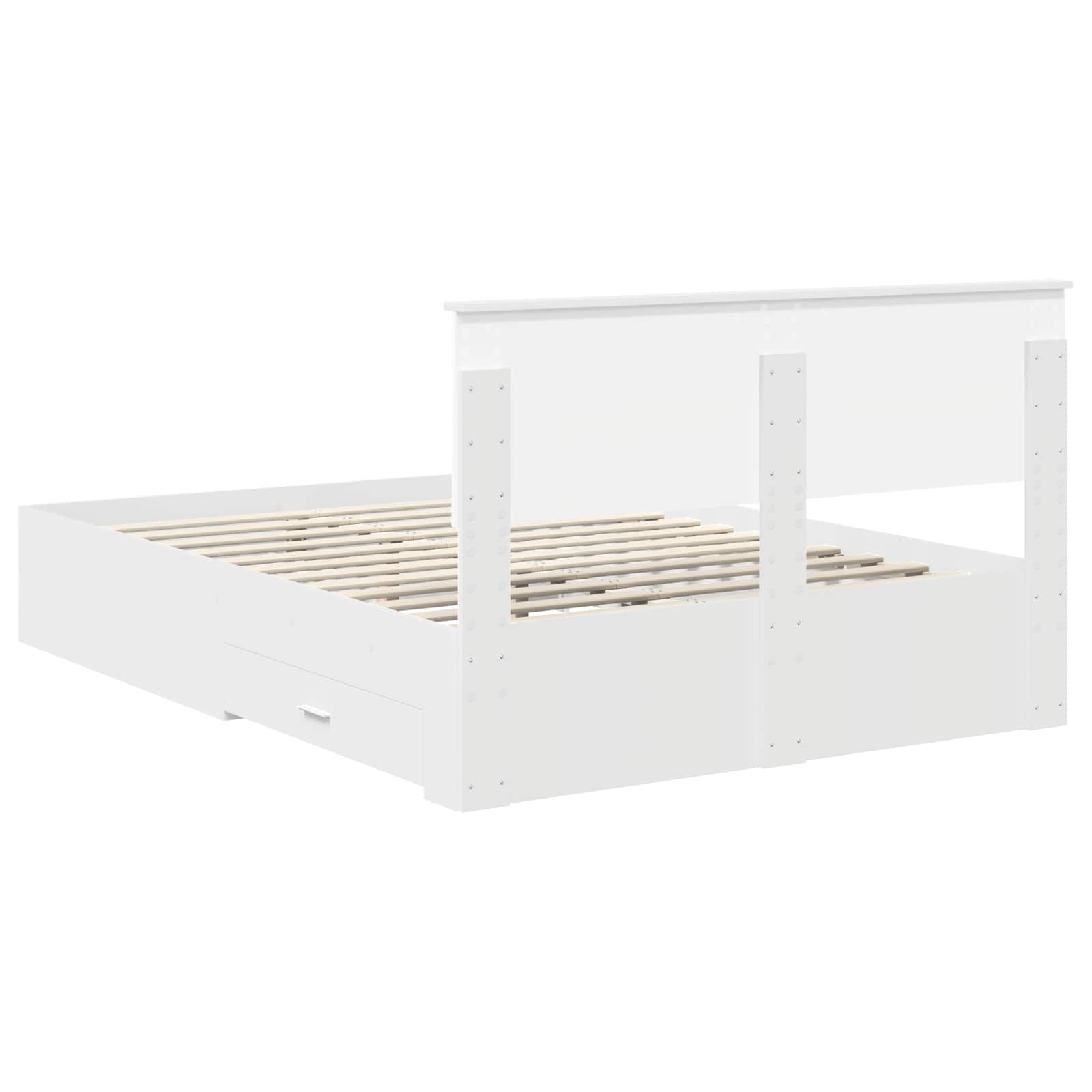Krevetna konstrukcija Bijelo 160 x 200 cm Konstruirano drvo