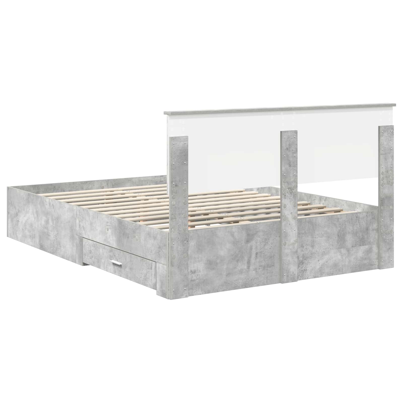 Krevetna konstrukcija s uzglavljem Betonski sivi 150 x 200 cm