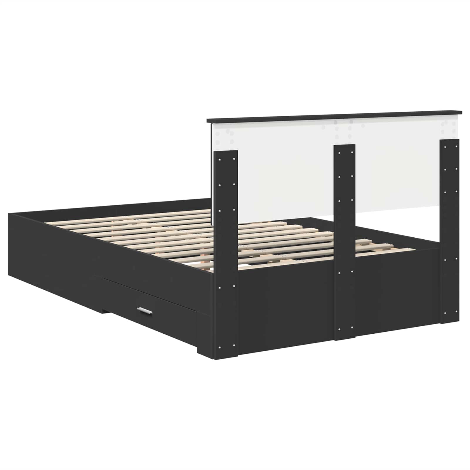 Krevetna konstrukcija Crna 135 x 190 cm Konstruirano drvo