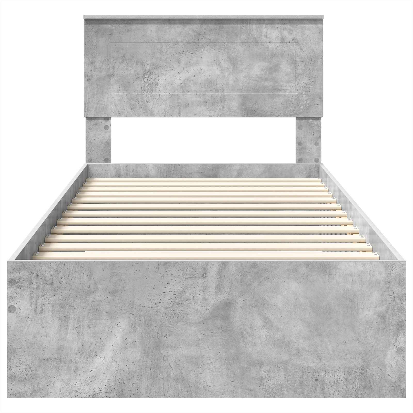 Krevetna konstrukcija s uzglavljem Betonski sivi 100 x 200 cm