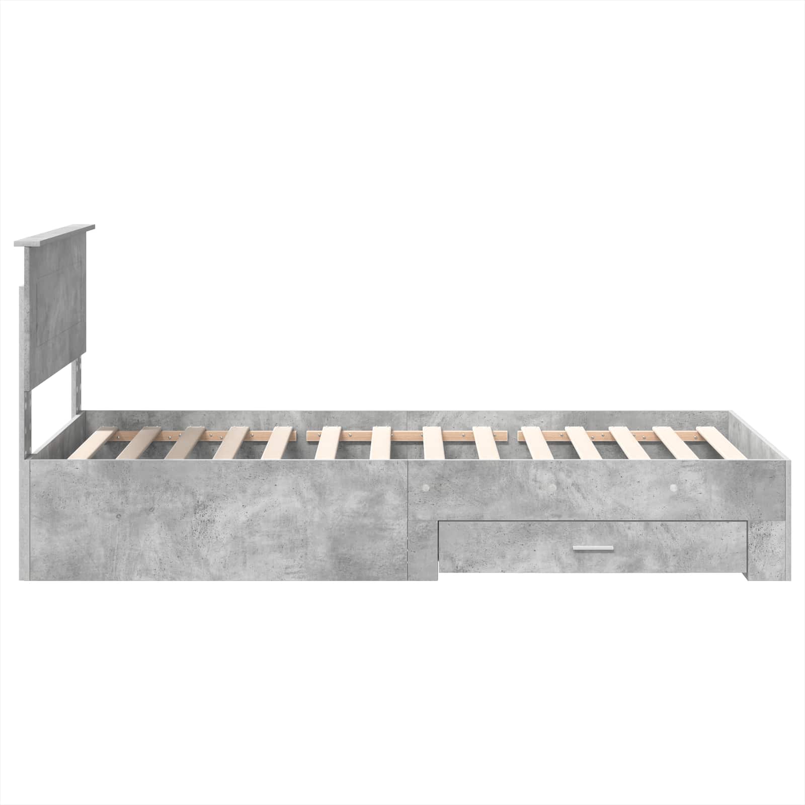 Krevetna konstrukcija s uzglavljem Betonski sivi 100 x 200 cm