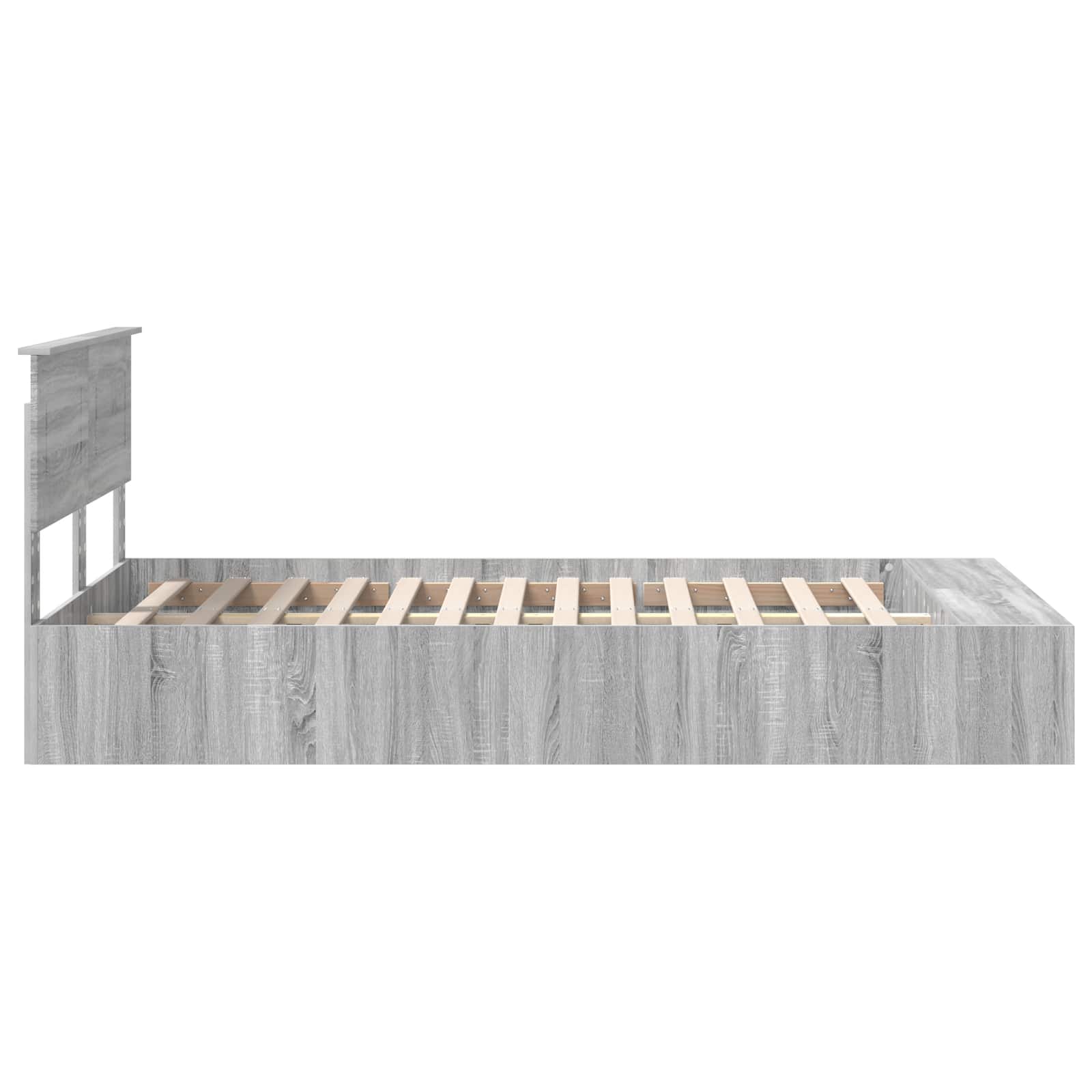 Krevetna konstrukcija s policom Siva Sonoma 135 x 190 cm