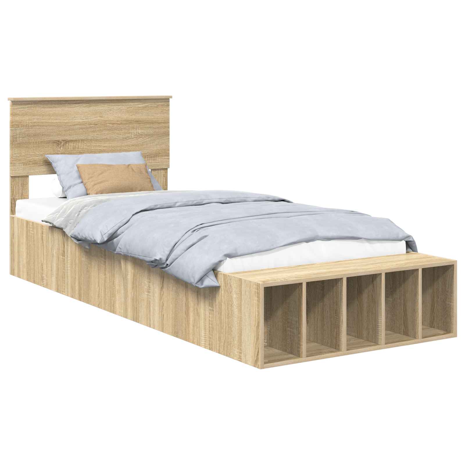 Krevetna konstrukcija s policom Sonoma hrast 100 x 200 cm