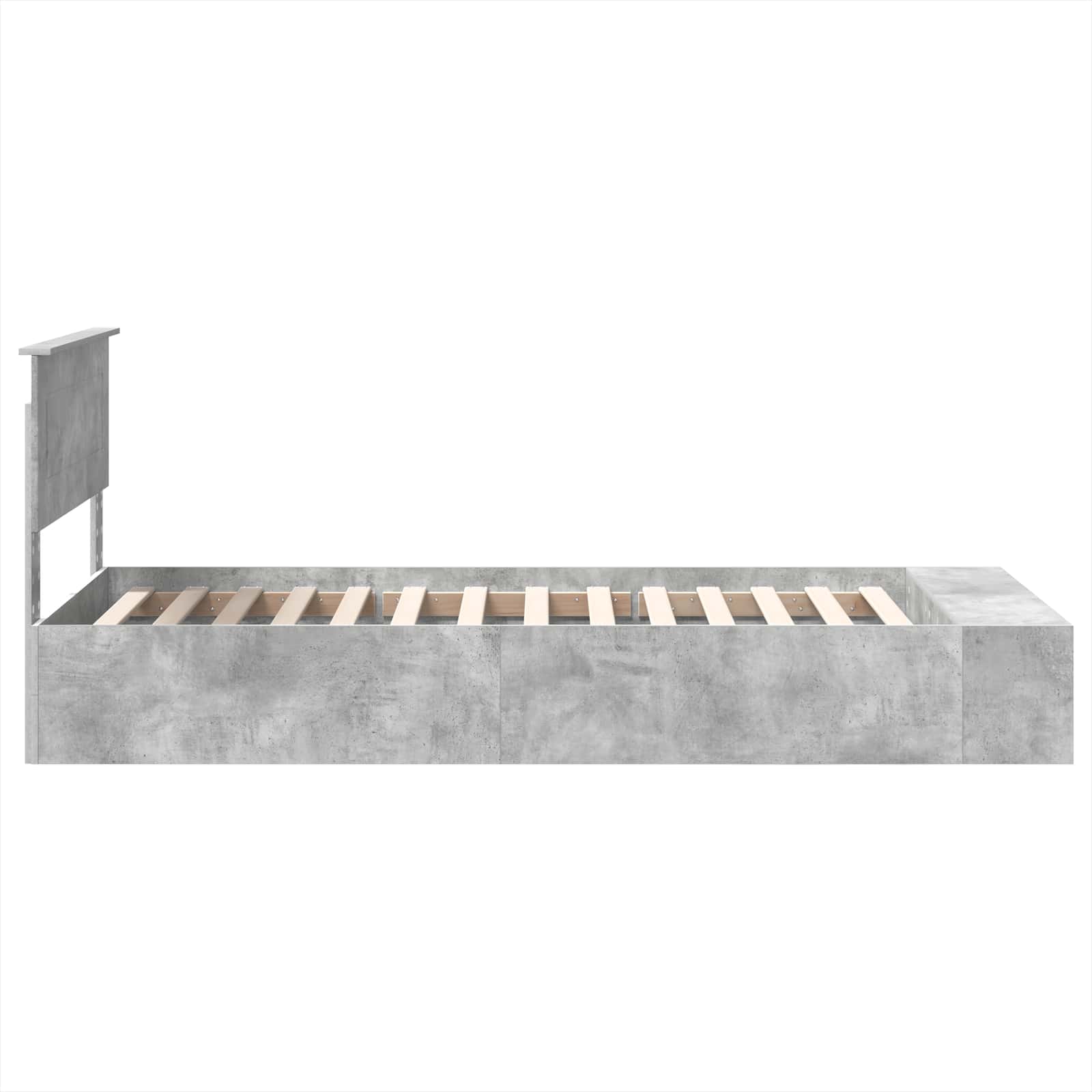 Krevetna konstrukcija s policom Betonski sivi 90 x 200 cm