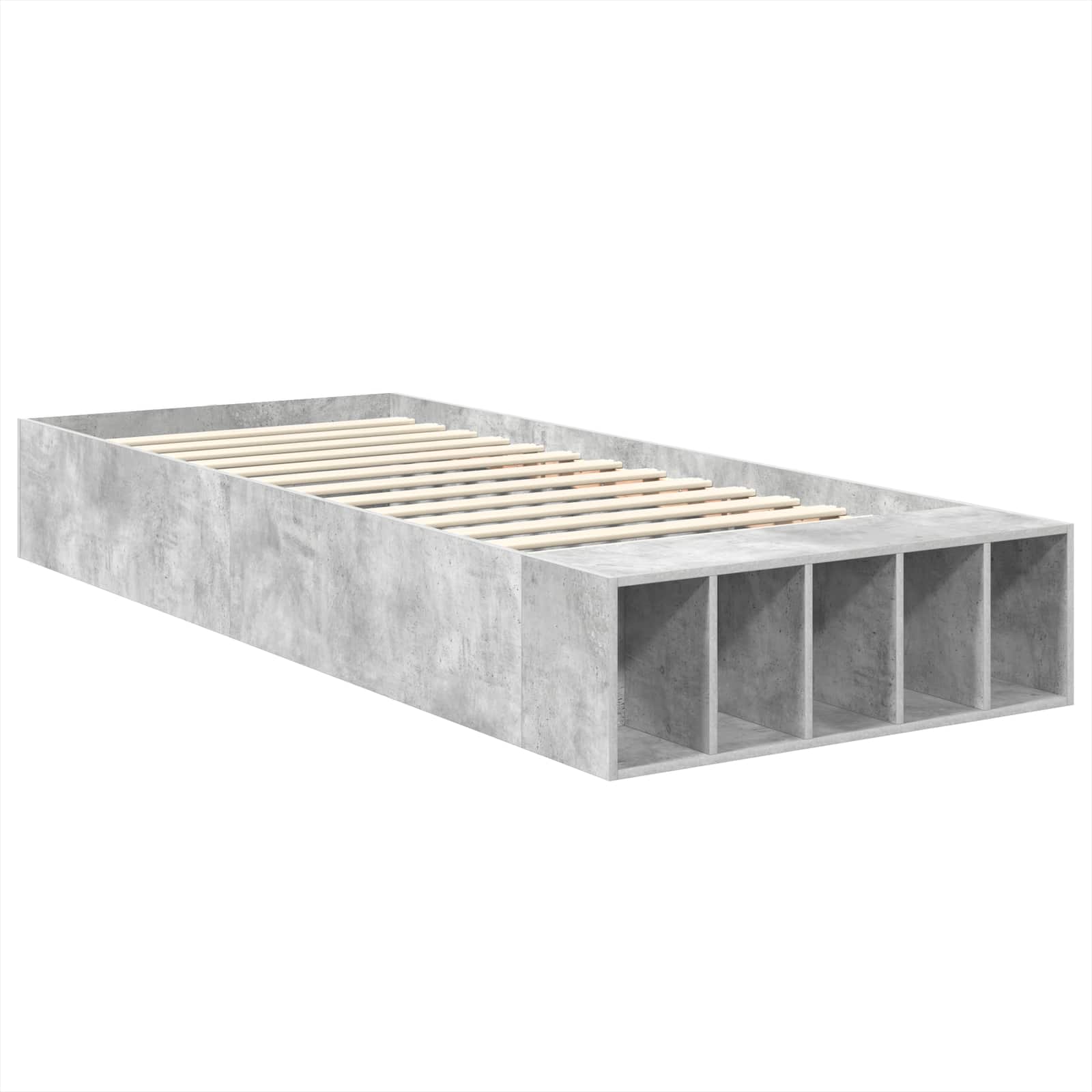 Krevetna konstrukcija s policom Betonski sivi 90 x 200 cm