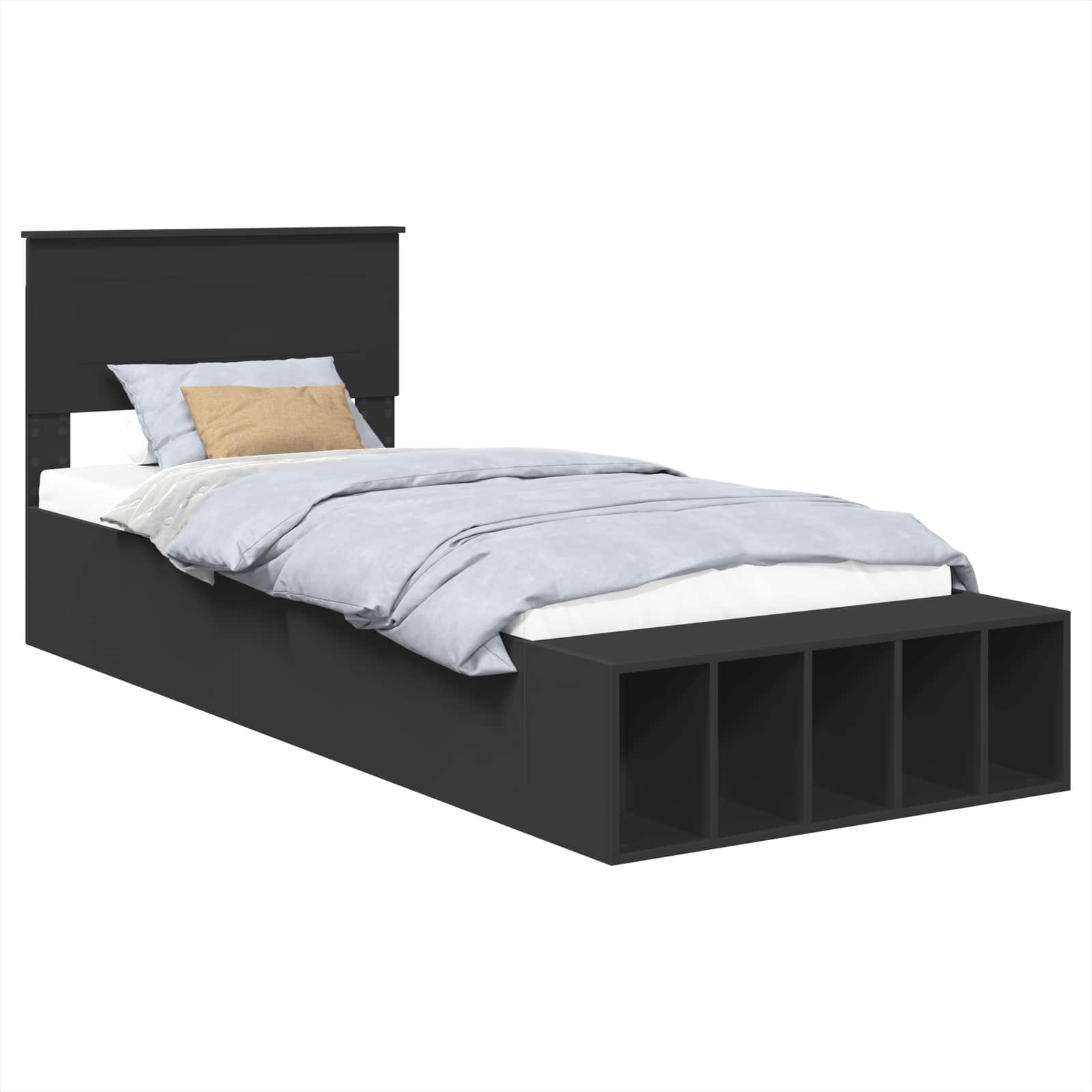 Krevetna konstrukcija Crna 75 x 190 cm Konstruirano drvo