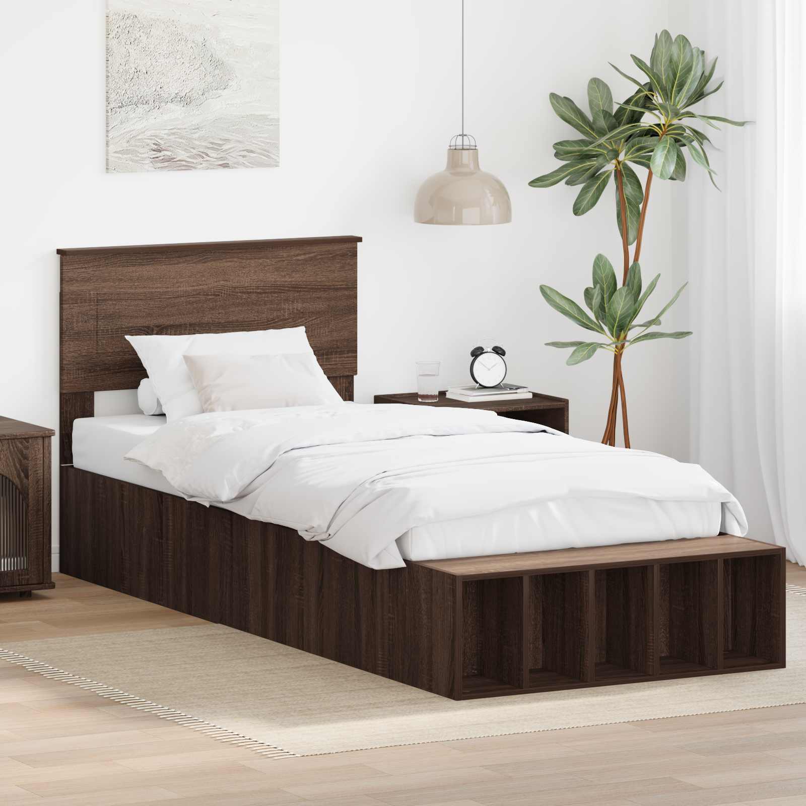 Krevetna konstrukcija Smeđi hrast 75 x 190 cm Konstruirano drvo