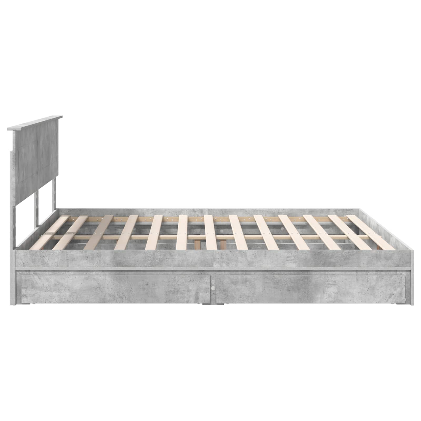 Krevet s od storage s uzglavljem Betonski sivi 200 x 200 cm