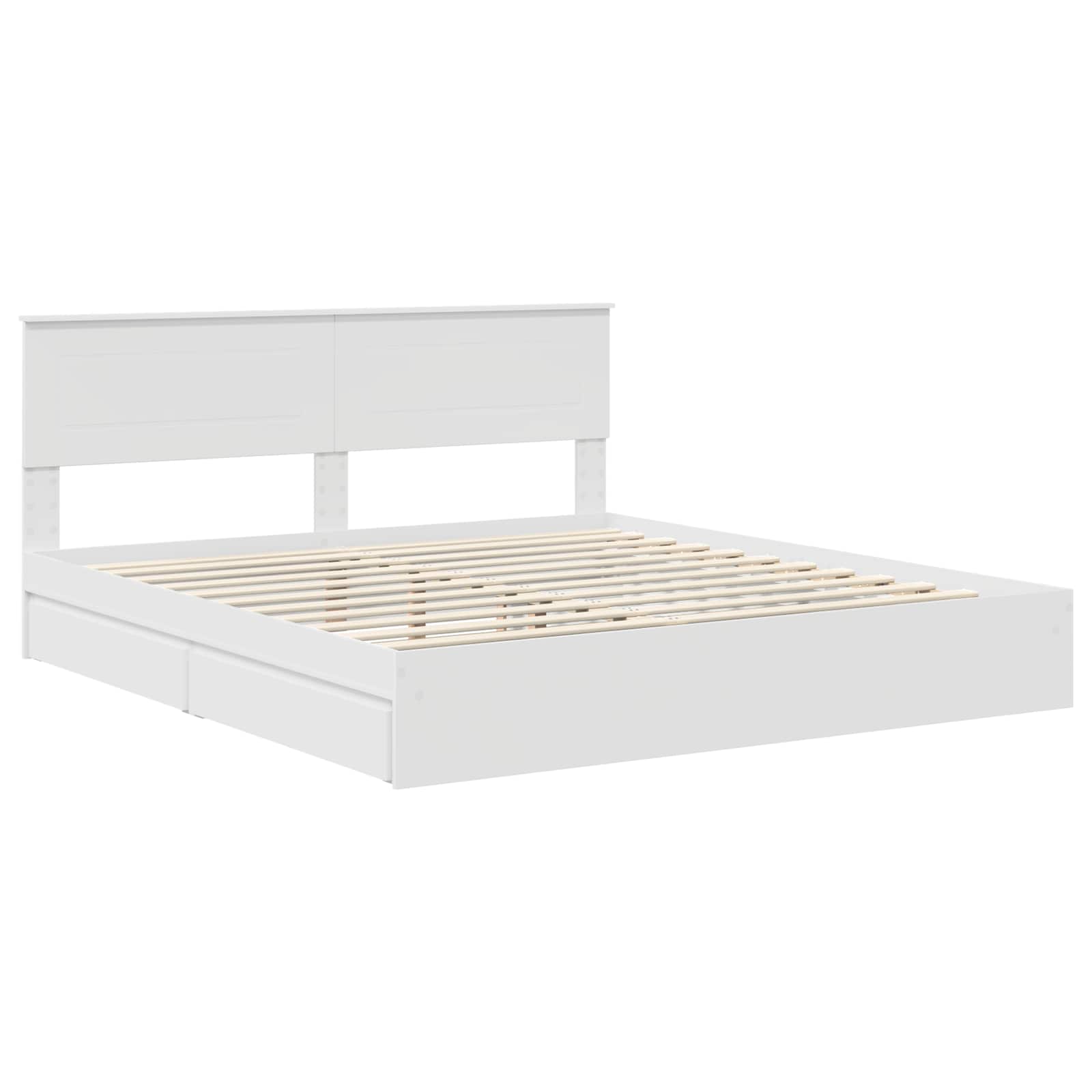 Krevet s od storage Bijelo 180 x 200 cm Konstruirano drvo