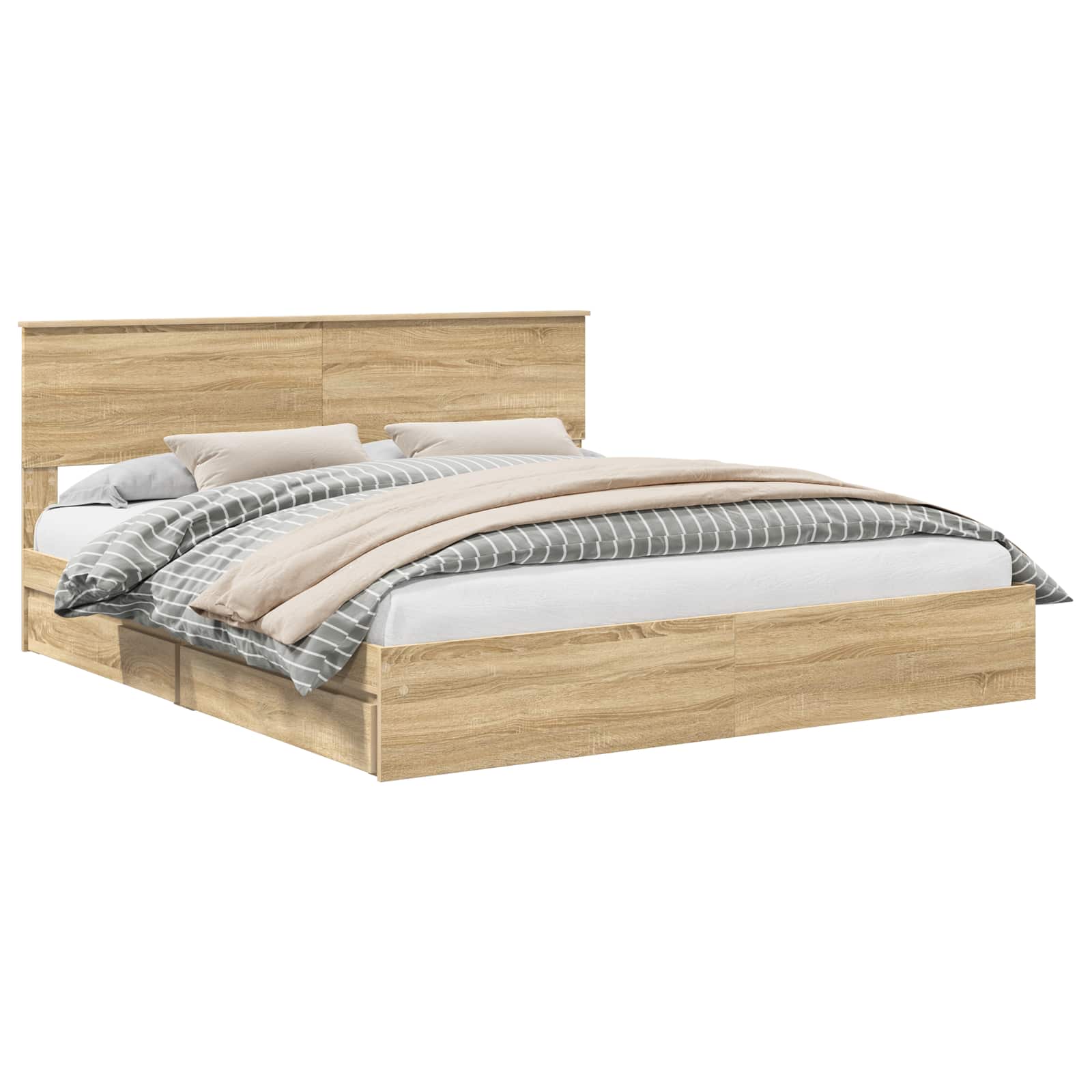 Krevet s od storage Sonoma hrast 180 x 200 cm Konstruirano drvo