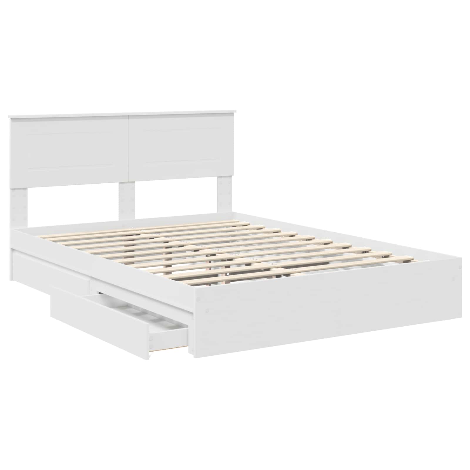 Krevet s od storage Bijelo 160 x 200 cm Konstruirano drvo