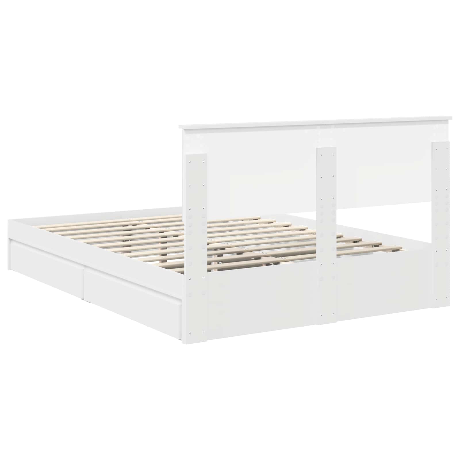 Krevet s od storage Bijelo 160 x 200 cm Konstruirano drvo