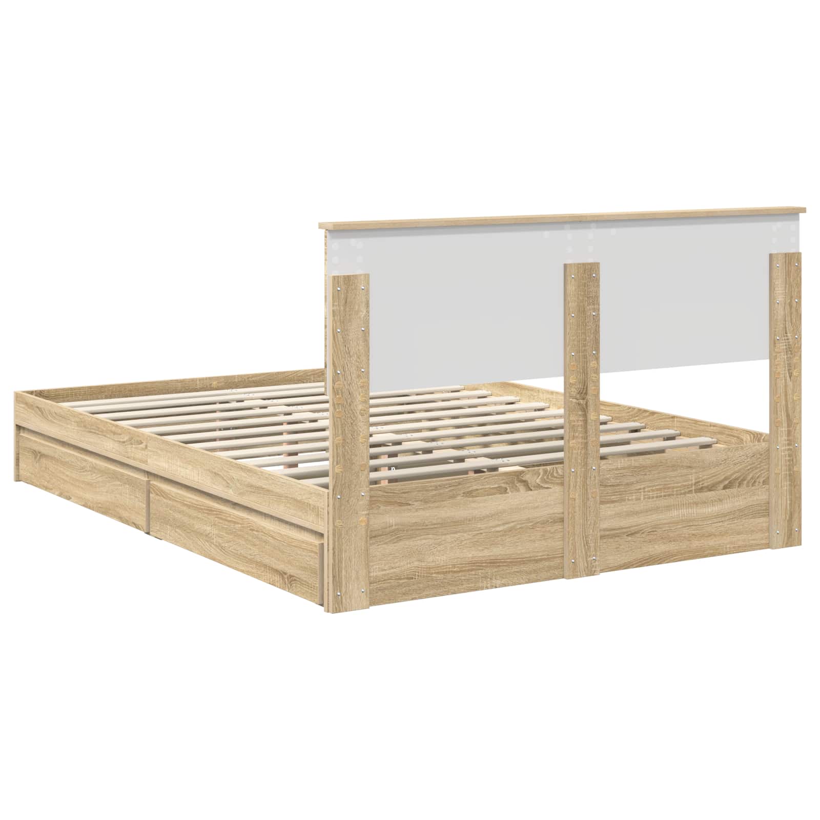 Krevet s od storage Sonoma hrast 160 x 200 cm Konstruirano drvo
