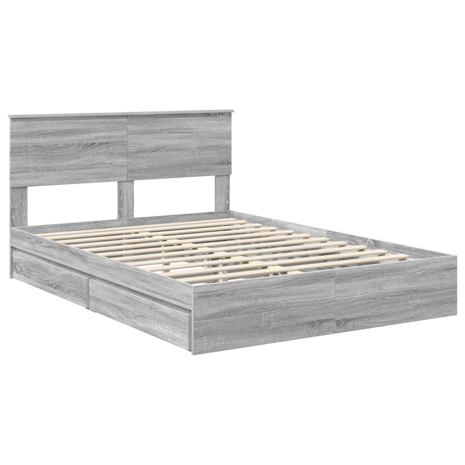 Krevet s od storage Siva Sonoma 160 x 200 cm Konstruirano drvo