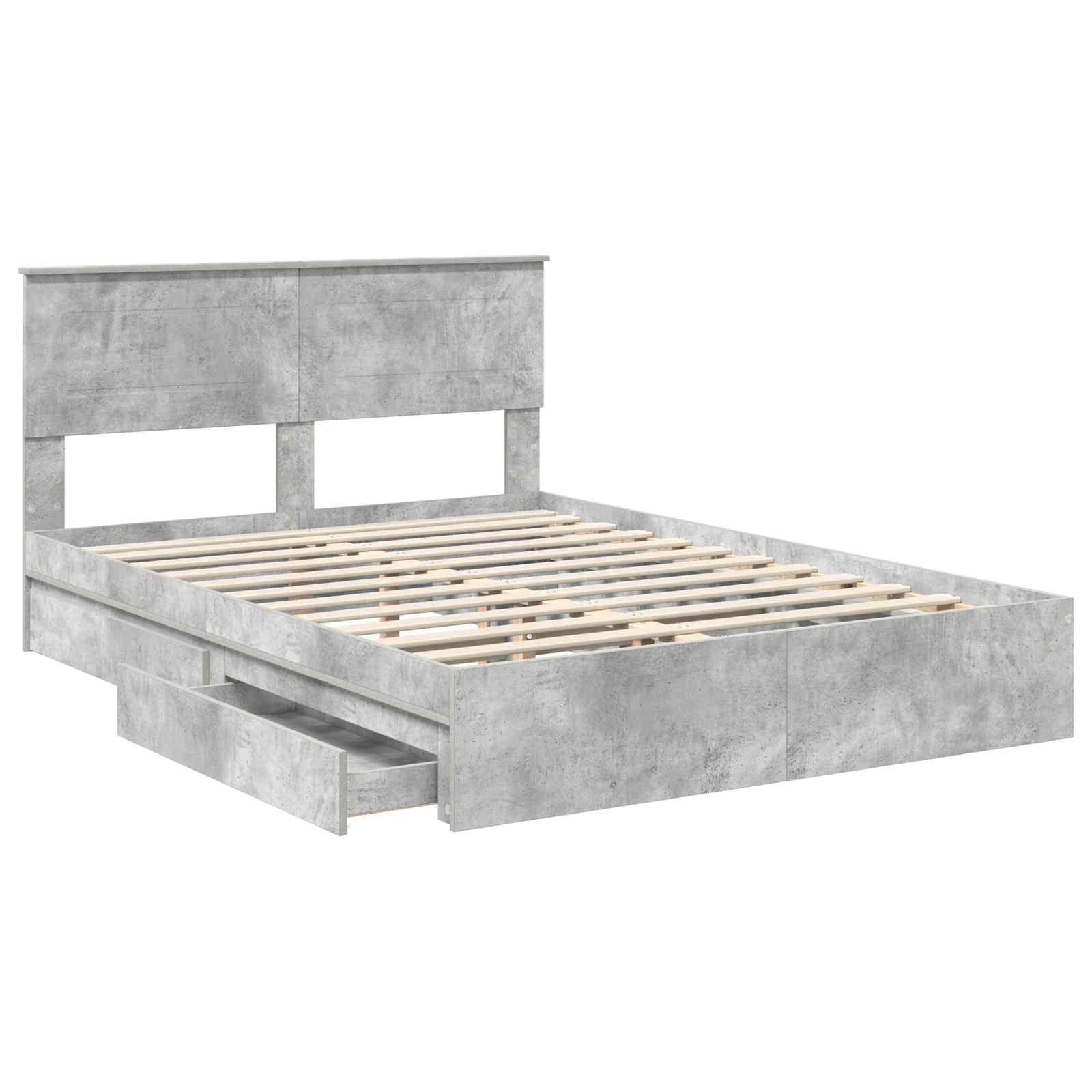 Krevet s od storage s uzglavljem Betonski sivi 150 x 200 cm