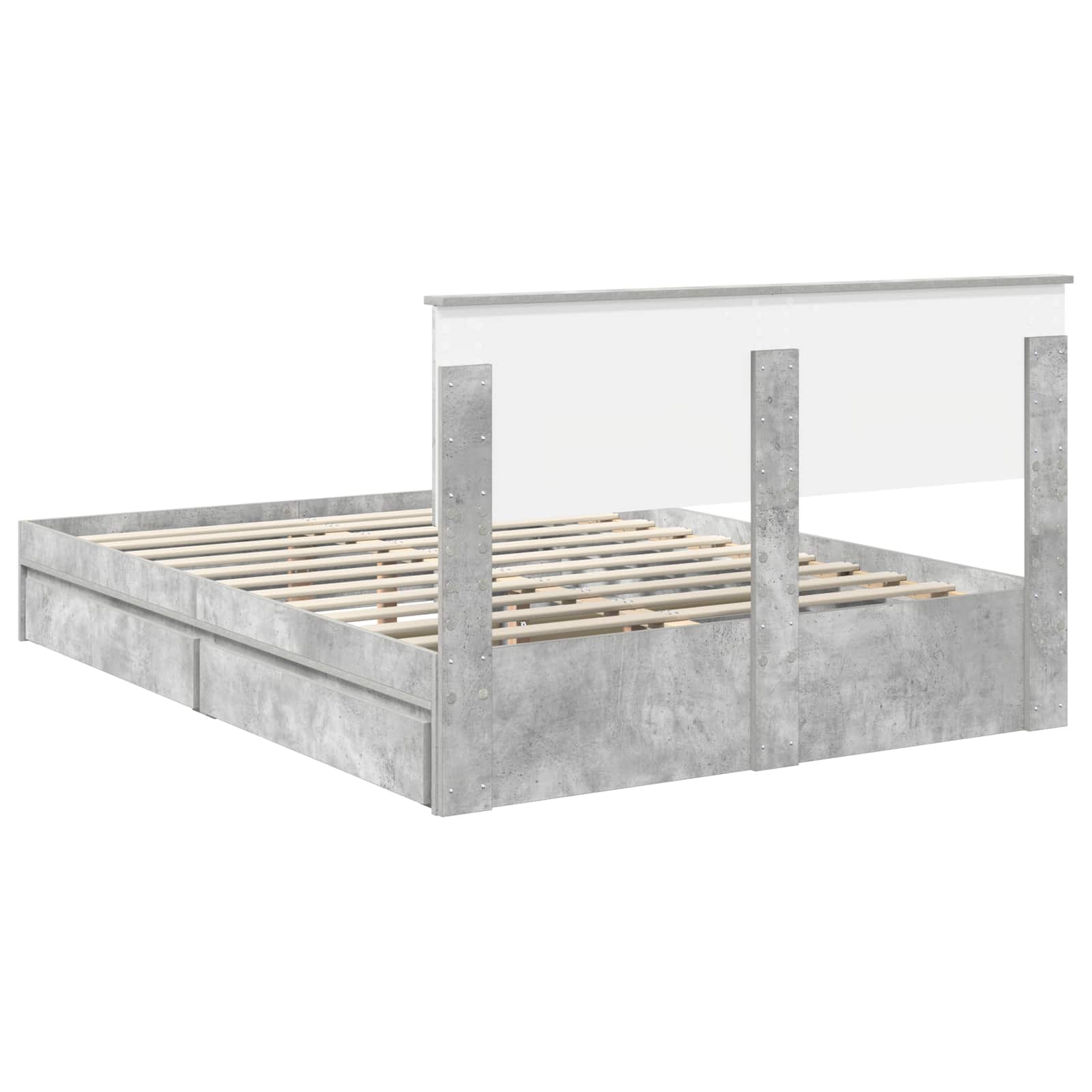 Krevet s od storage s uzglavljem Betonski sivi 150 x 200 cm