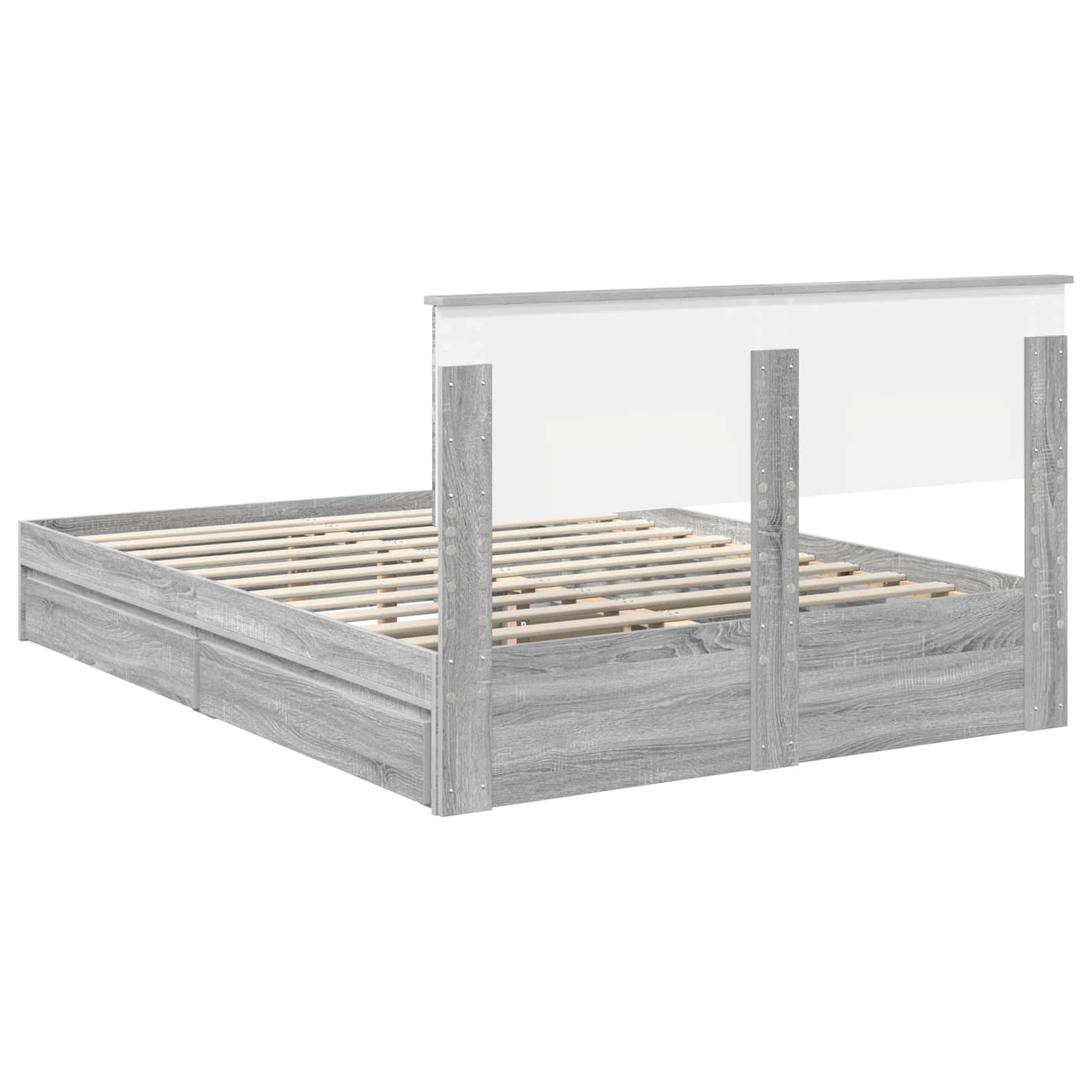 Krevet s od storage Siva Sonoma 150 x 200 cm Konstruirano drvo