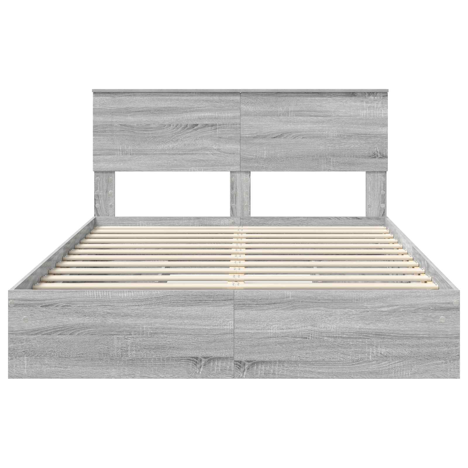 Krevet s od storage Siva Sonoma 150 x 200 cm Konstruirano drvo