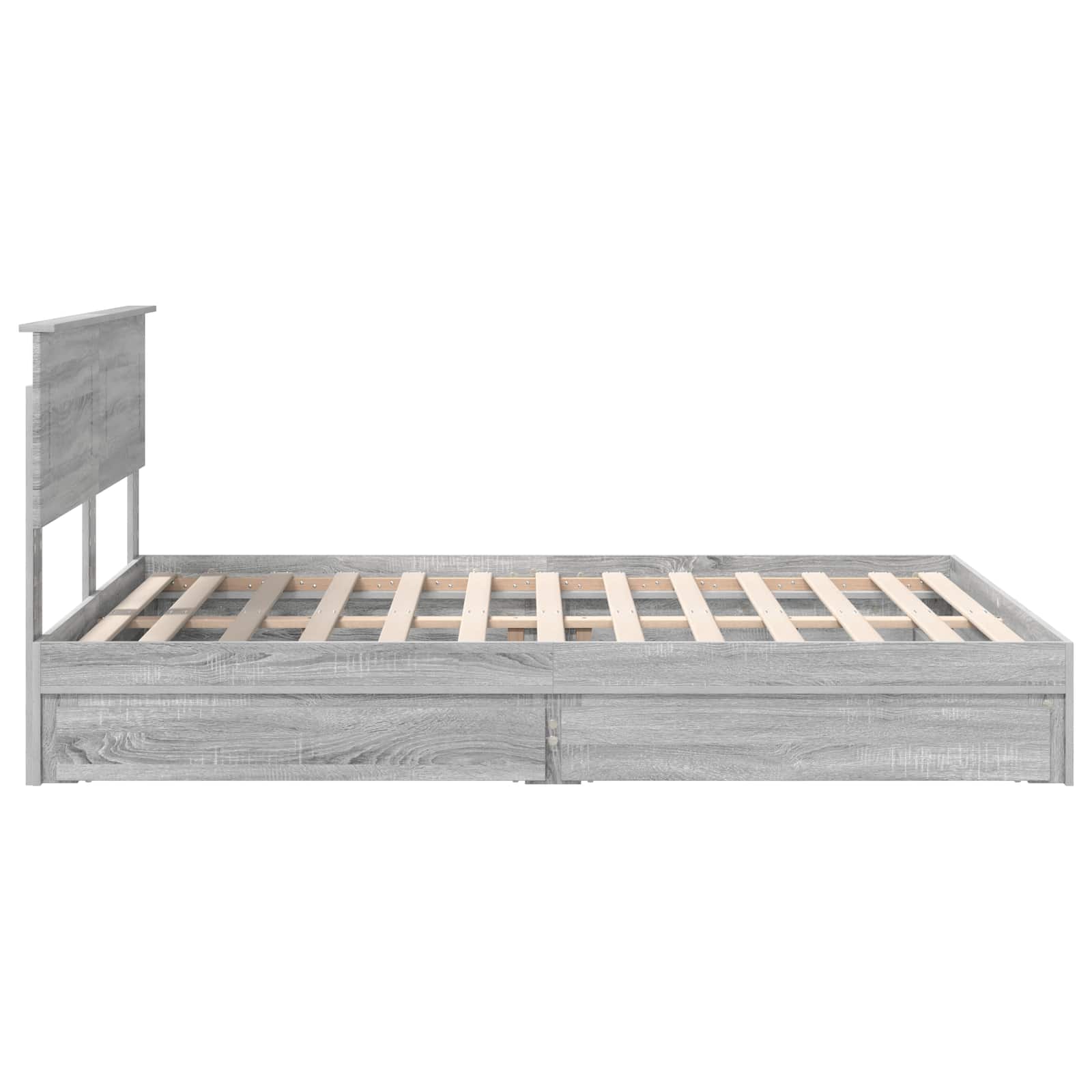 Krevet s od storage Siva Sonoma 150 x 200 cm Konstruirano drvo