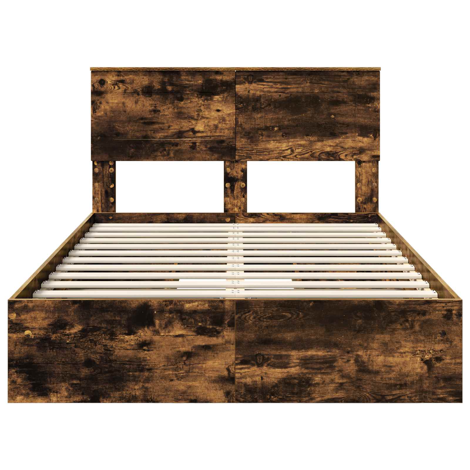 Krevet s od storage s uzglavljem Dimljeni hrast 135 x 190 cm