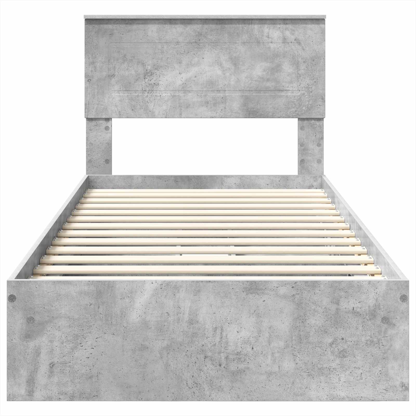 Krevet s od storage Betonski sivi 90 x 200 cm Konstruirano drvo
