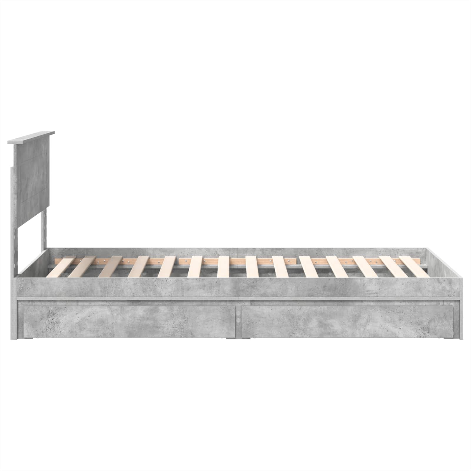 Krevet s od storage Betonski sivi 90 x 200 cm Konstruirano drvo